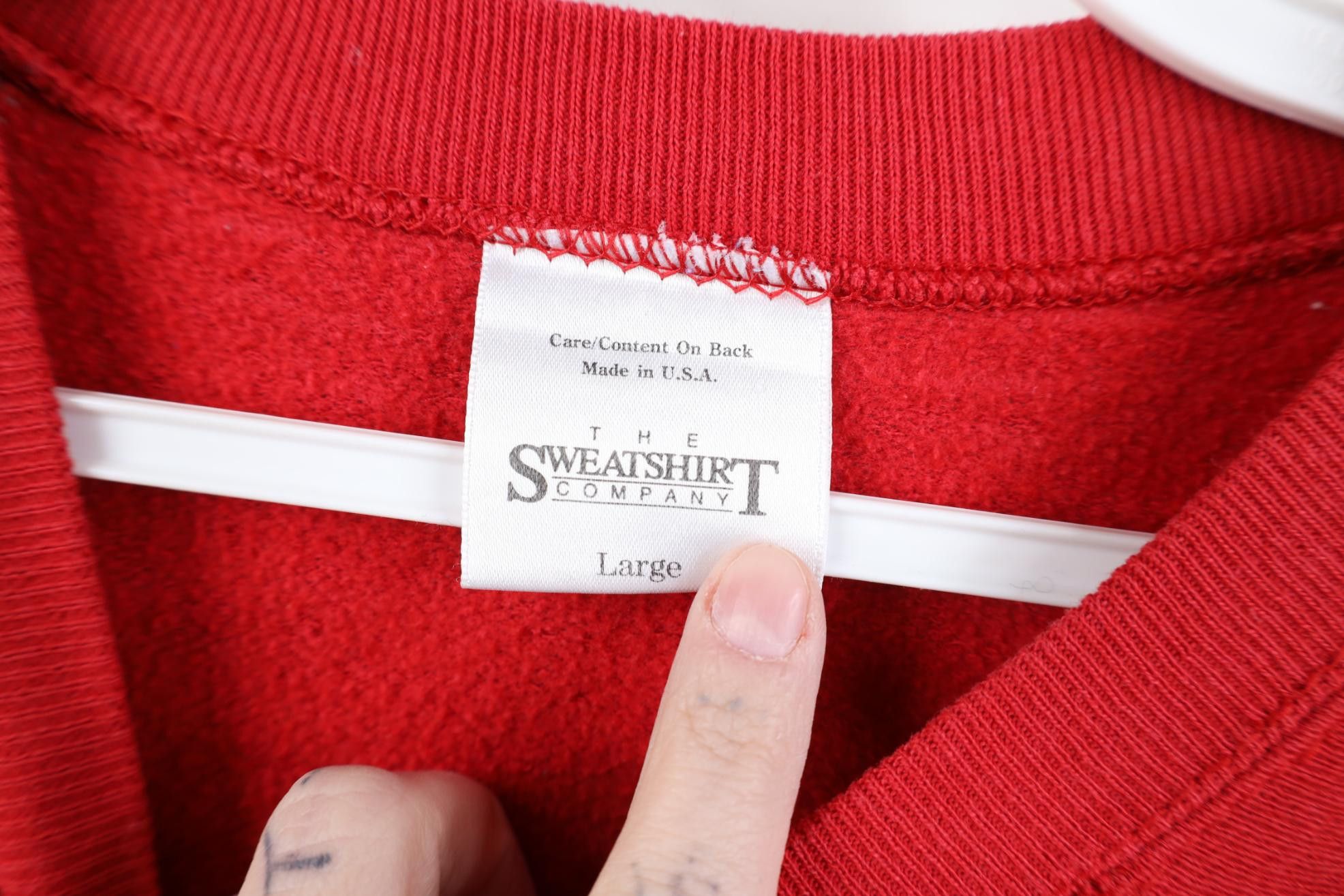 Vintage Vintage 90s Streetwear Raglan Crewneck Sweatshirt Red USA Size US L / EU 52-54 / 3 - 7 Thumbnail