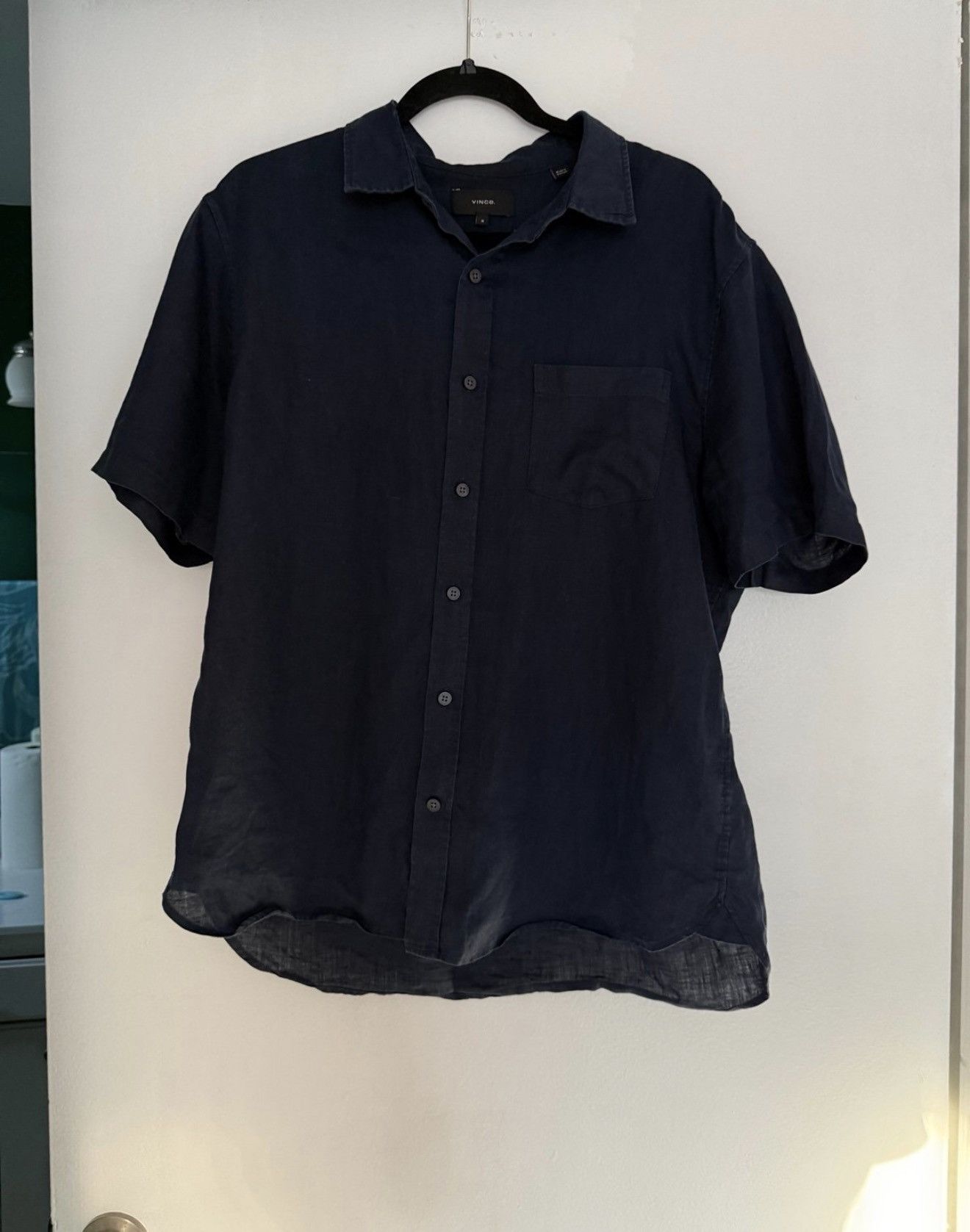 Vince Vince Short-Sleeve Shirt size M 100% linen blue lagenlook Size US M / EU 48-50 / 2 - 5 Thumbnail