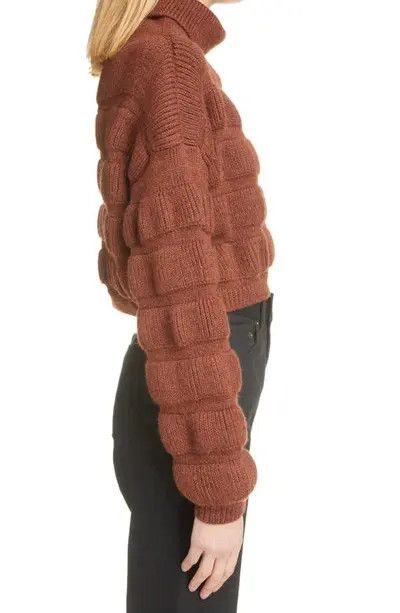 Saint Laurent Paris o1tp1o0125 Cropped Turtleneck Sweater In Wool in Marron Size M / US 6-8 / IT 42-44 - 2 Thumbnail