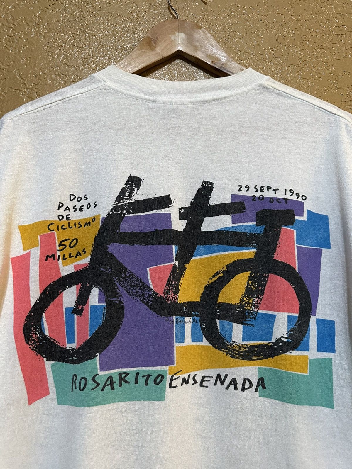 Bicycle × Vintage 🎨 Vintage 1990 Bicycle Tour Art T Shirt Size US L / EU 52-54 / 3 - 2 Thumbnail