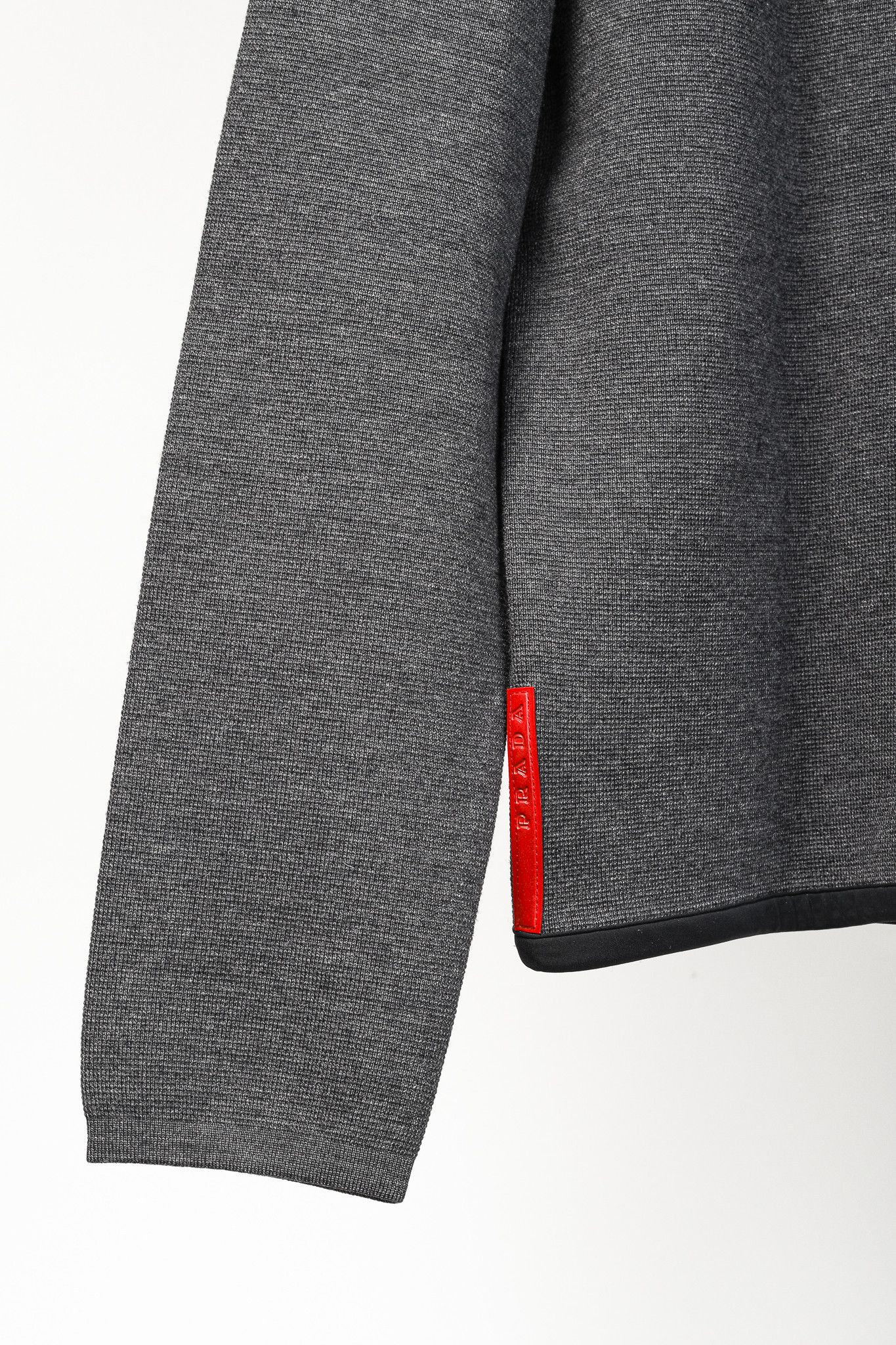 Prada Prada Charcoal Marled-Wool-Knit Mock-Neck Zip Jacket Size M / US 6-8 / IT 42-44 - 6 Thumbnail