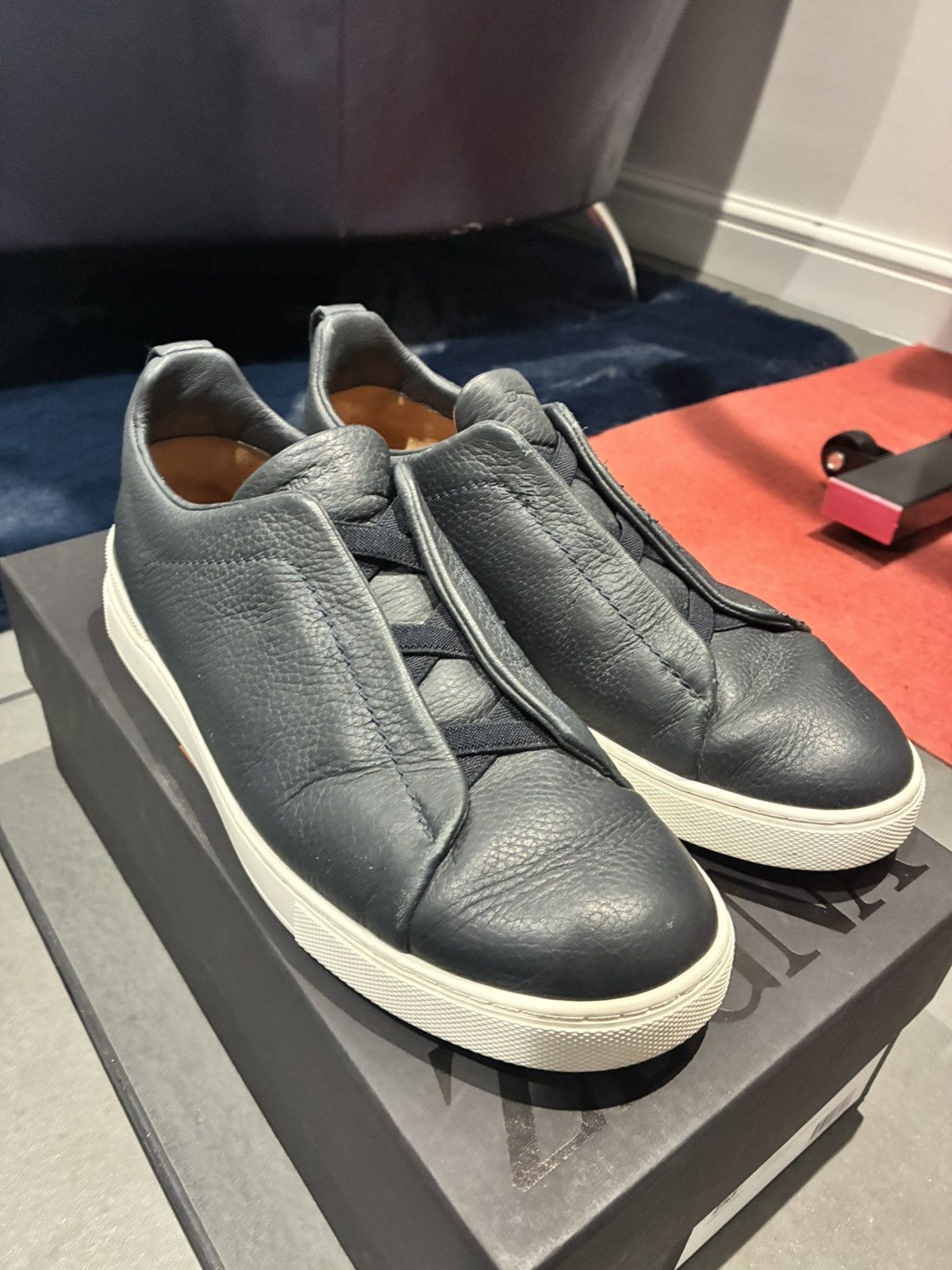 Ermenegildo Zegna Zegna navy triple stitch uk 7 eu 41 Size US 8 / EU 41 - 1 Thumbnail