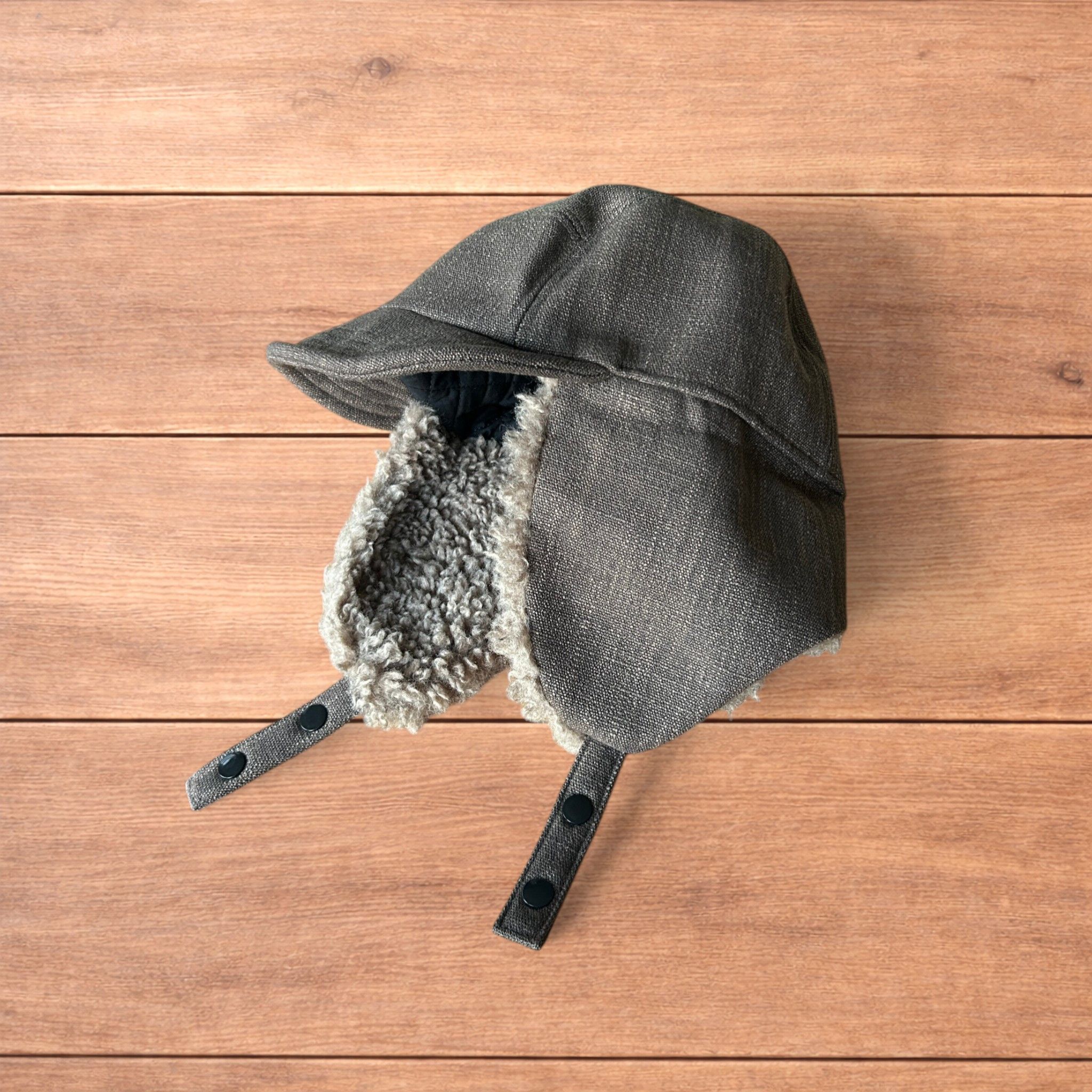 Japanese Brand Fluffy Woolen padded trapper deer stalker hat cap in brown. Size ONE SIZE - 10 Thumbnail