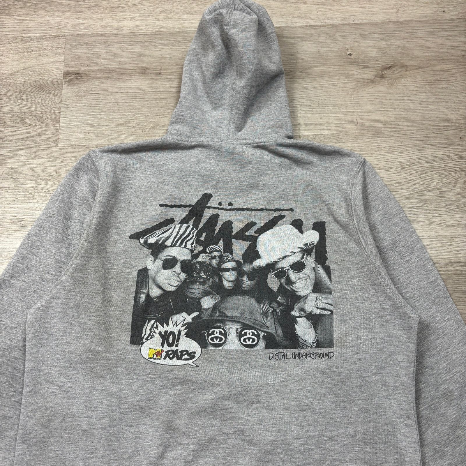 Rare VTG Stussy Yo Raps MTV Digital Underground Hoodie Large