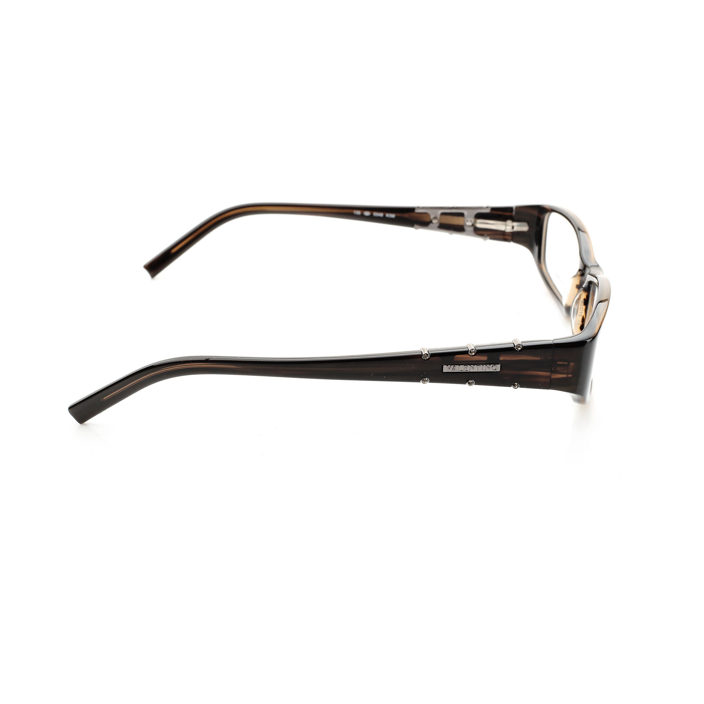 Valentino Valentino '90s Brown Crystals Plastic Glasses Size ONE SIZE - 2 Thumbnail