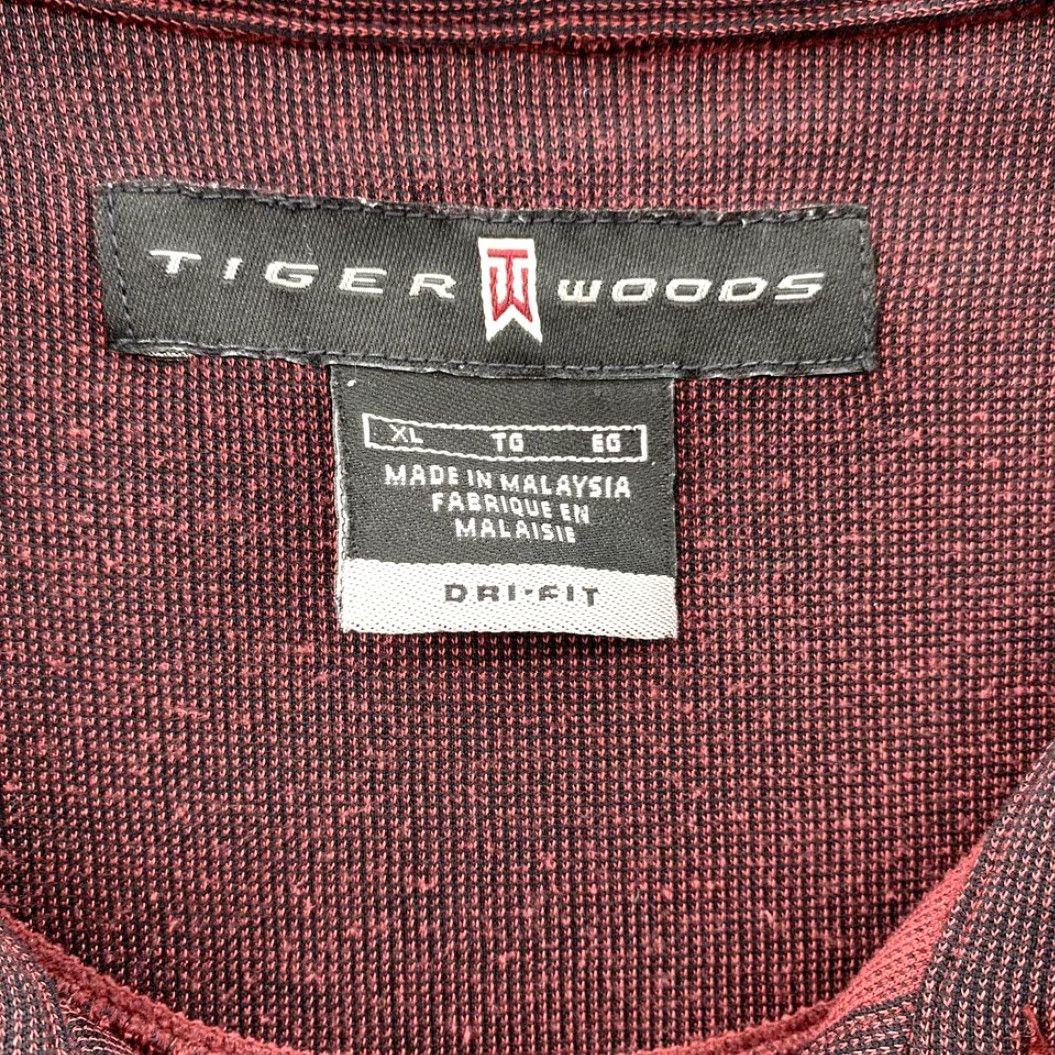 Nike VINTAGE Nike Tiger Woods Polo Shirt XL Maroon Golf Performance Athleisure Sports Shirt Men Short Sleeve Polo Size US XL / EU 56 / 4 - 4 Thumbnail