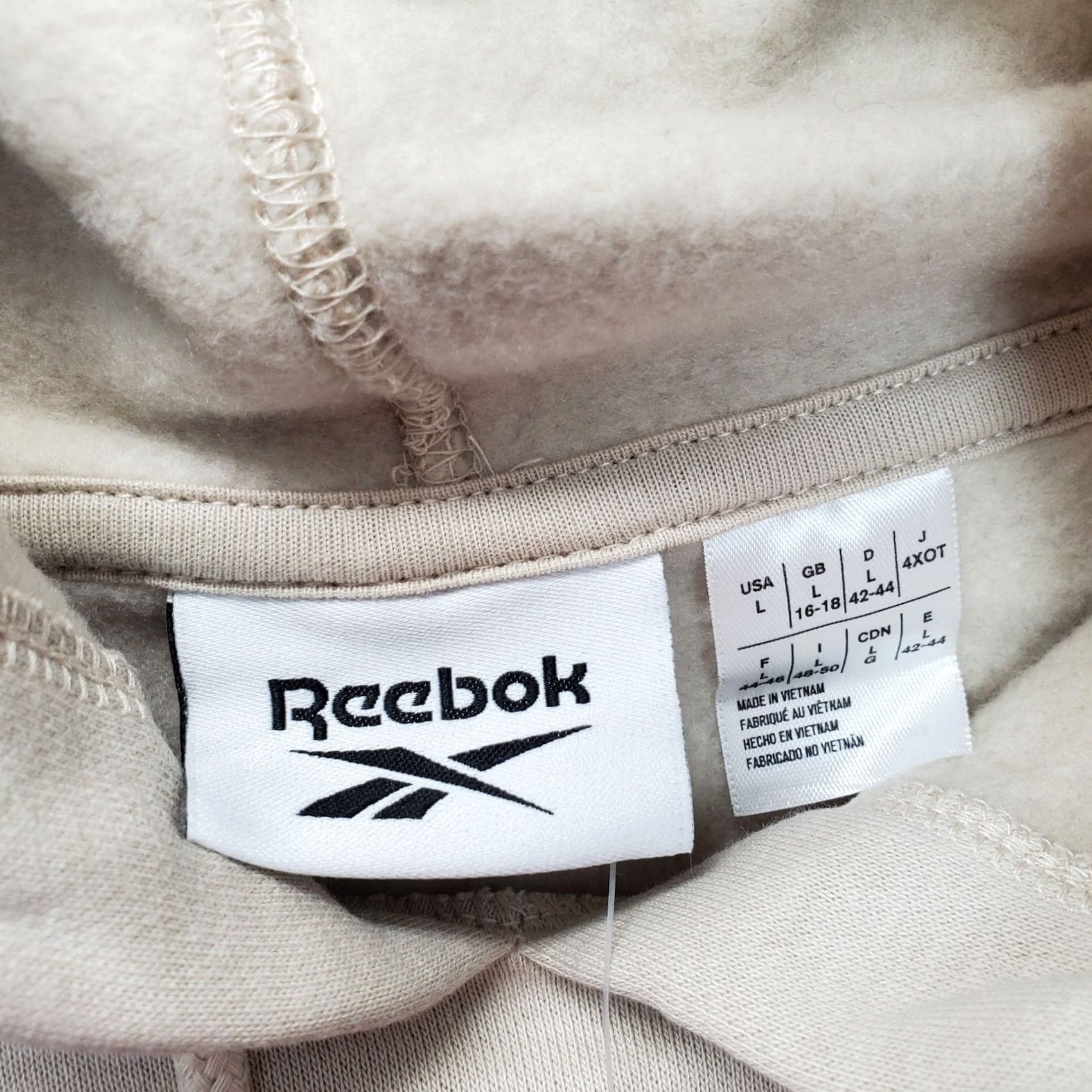 Reebok Reebok Hoodie Womens L Tan Studio Cozy Fashion Fleece Lined Raglan Sleeve Womens Size L Tan Pattern: Solid 55 in Chest NWT Mens Womens Girls Boys Size L / US 10 / IT 46 - 6 Thumbnail