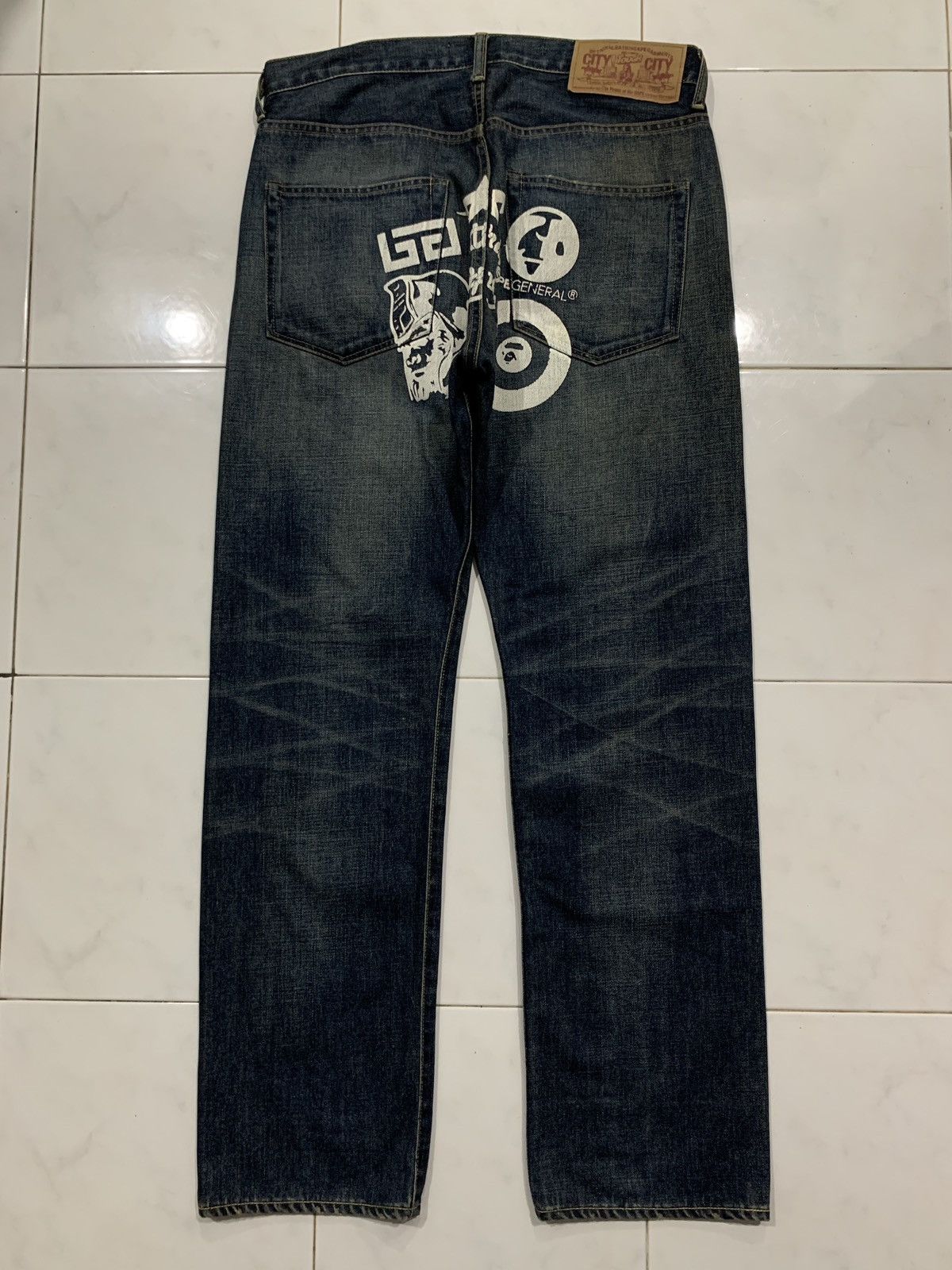 Bape Vintage OG Bape A Bathing Ape Multi Logo Jeans Size US 33 - 6 Thumbnail
