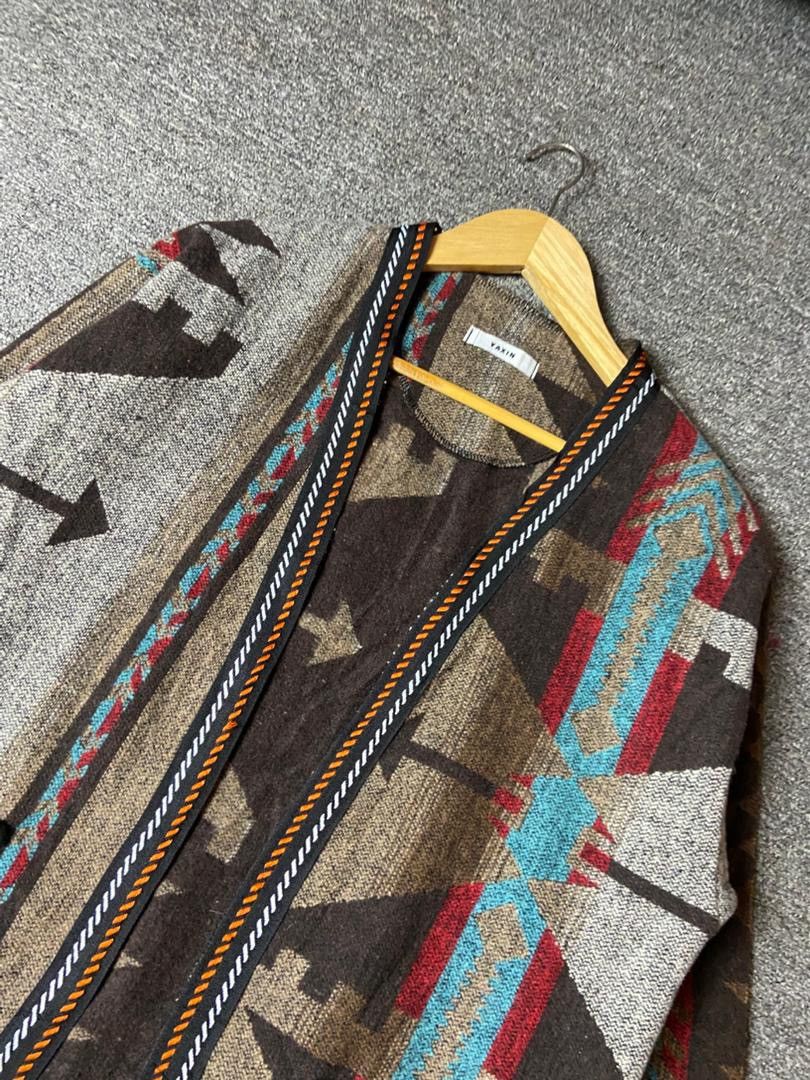 Japanese Brand YAXIN Navajo Aztec Cardigan Jacket with Fringes (179) Size S / US 4 / IT 40 - 9 Thumbnail
