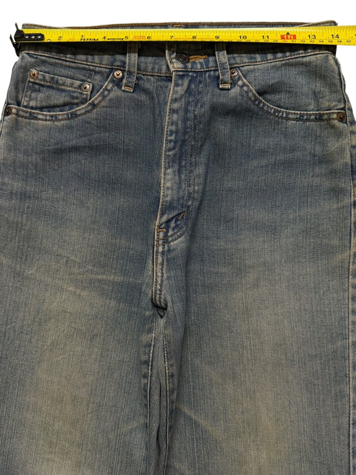 Levi's Vintage 90s Levis 557 Blue Mud Wash Wide Leg Bootcut Loose Size US 28 / EU 44 - 9 Thumbnail