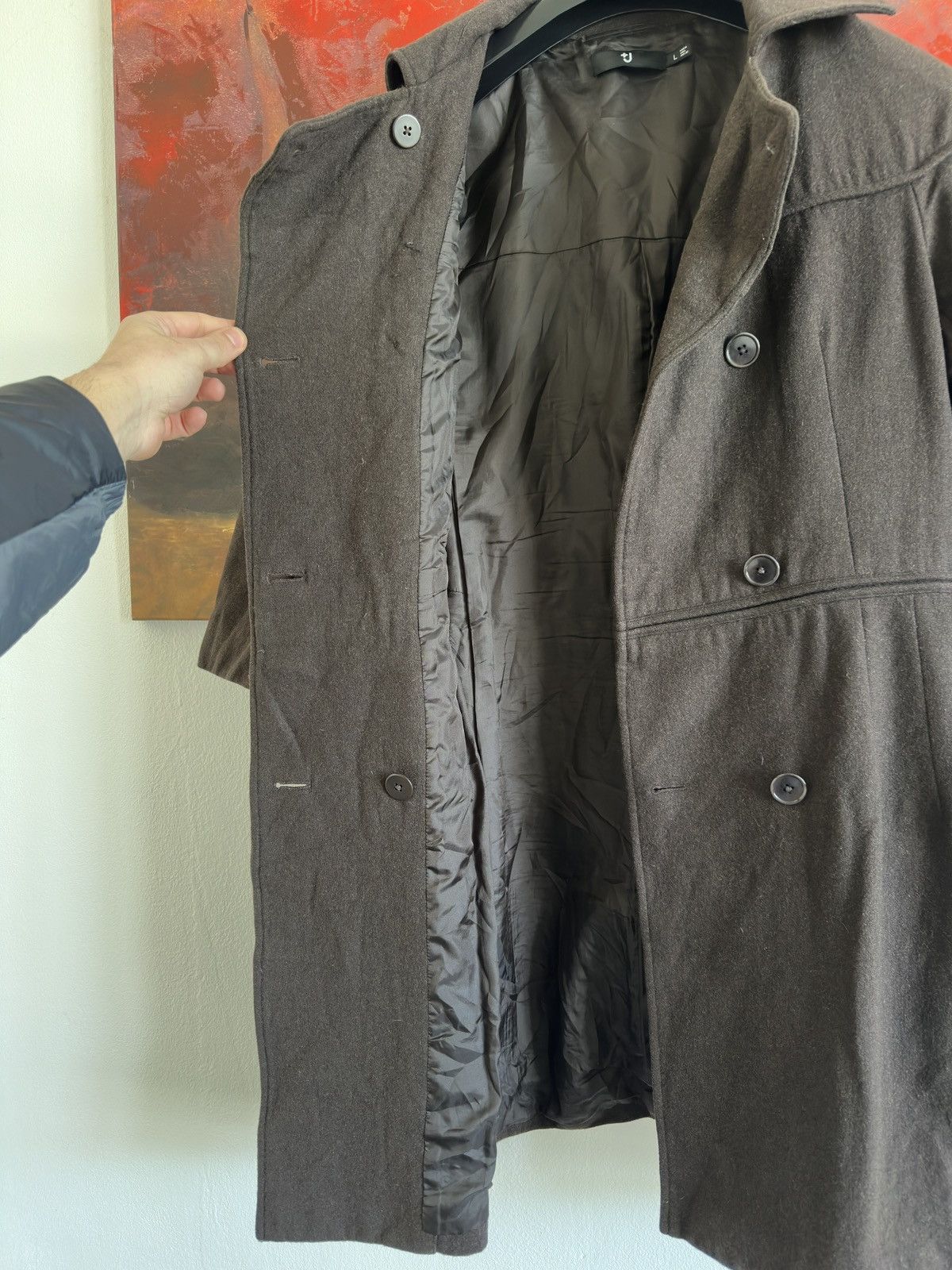 Jil Sander Jil Sender x Uniqlo Wool Brown Short Sleeve Coat Size L Size L / US 10 / IT 46 - 7 Thumbnail