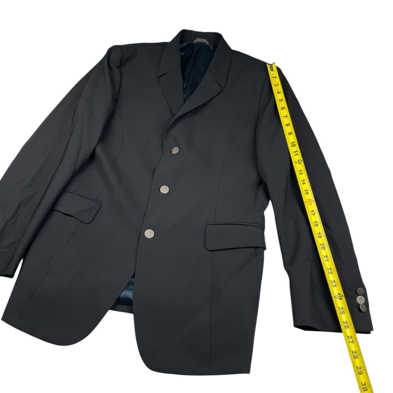 Thierry Mugler Thierry Muggler Men’s 100% Wool Metal Button Suit Black • 42 Size 42L - 11 Thumbnail
