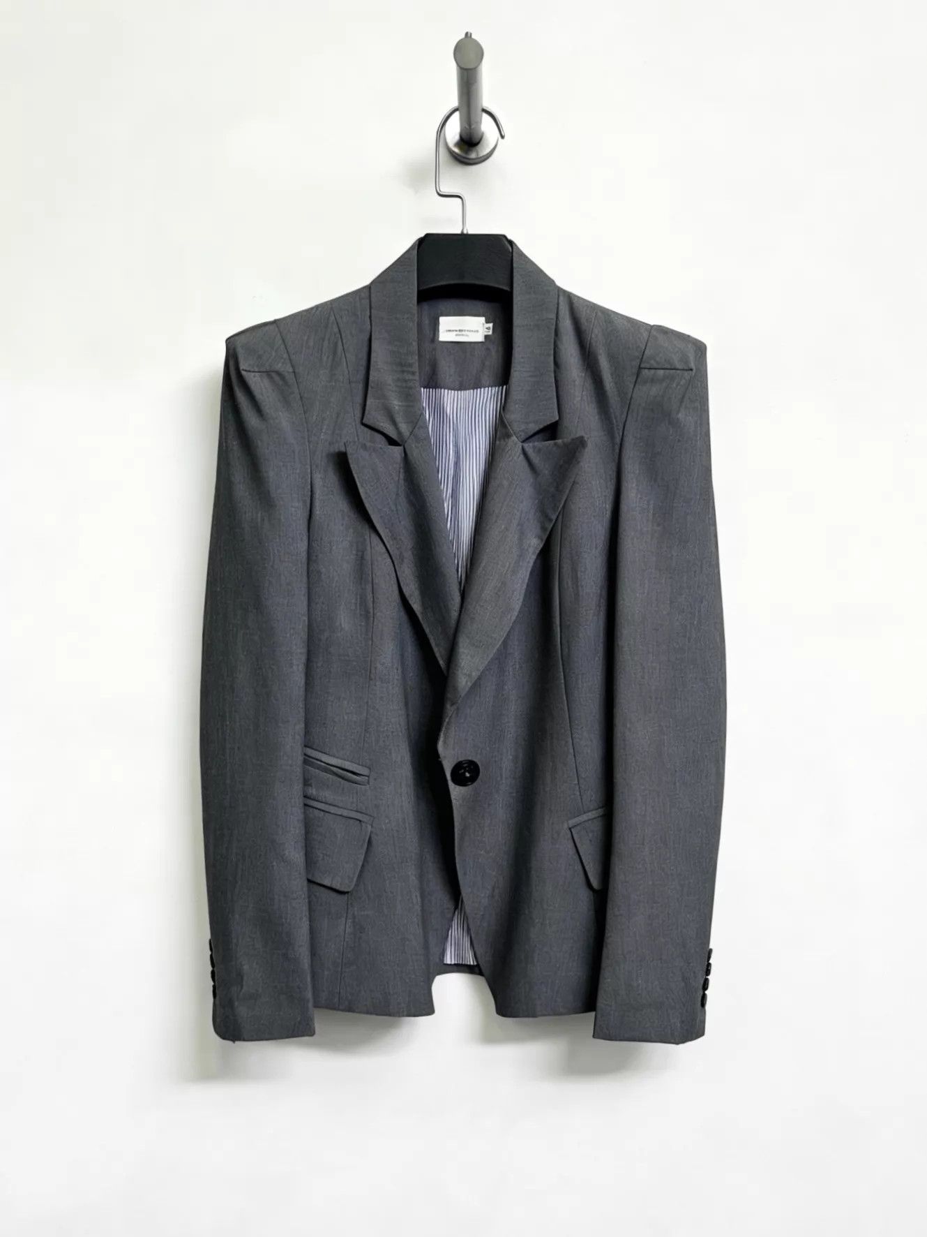 Dries Van Noten Dries Van Noten 1990s Padded Shoulders Gray Blazer Size US M / EU 48-50 / 2 - 1 Thumbnail