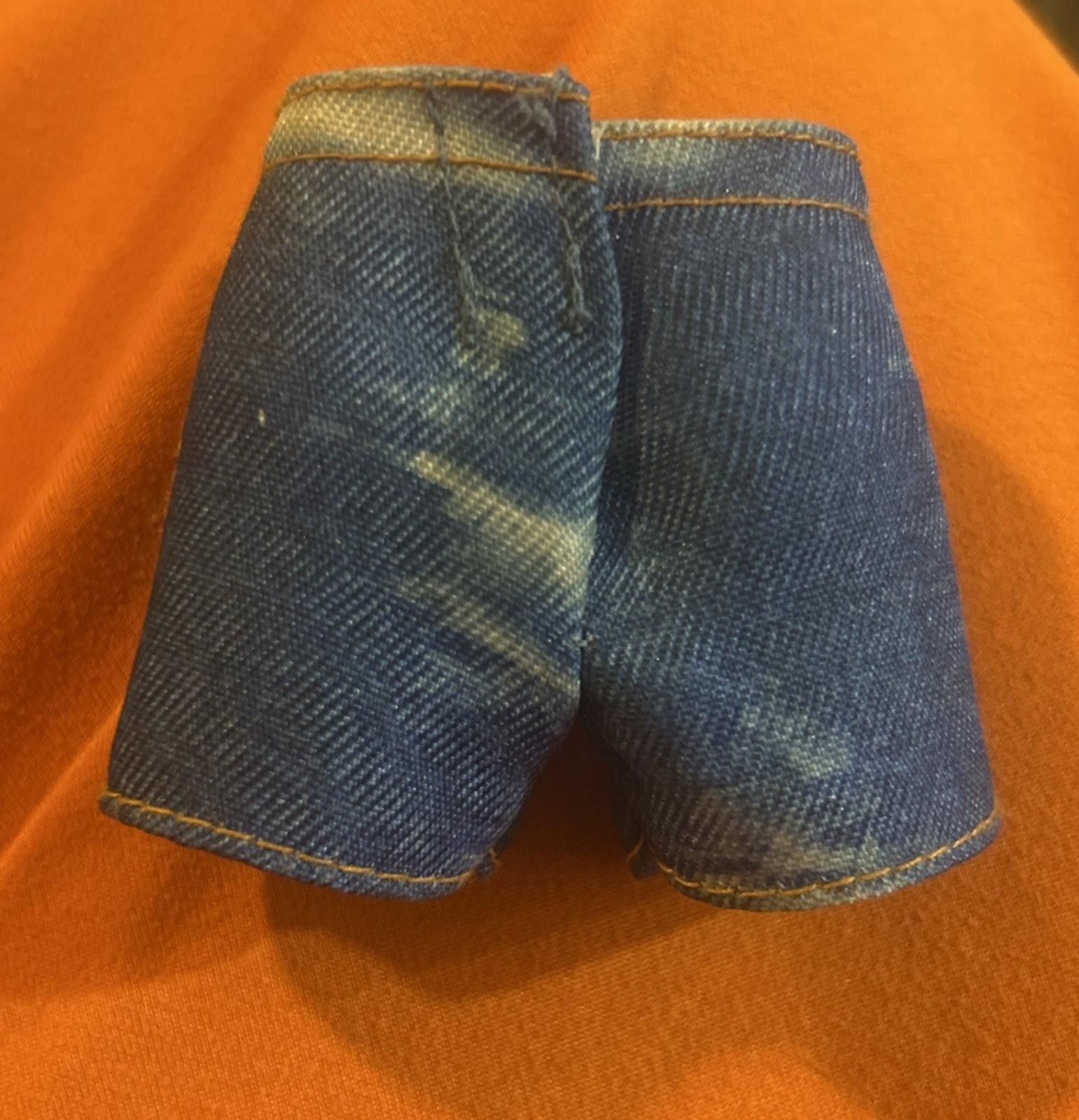 Designer Barbie Ken Doll Blue Mattel Denim Shorts Washed Vintage Size ONE SIZE - 2 Thumbnail