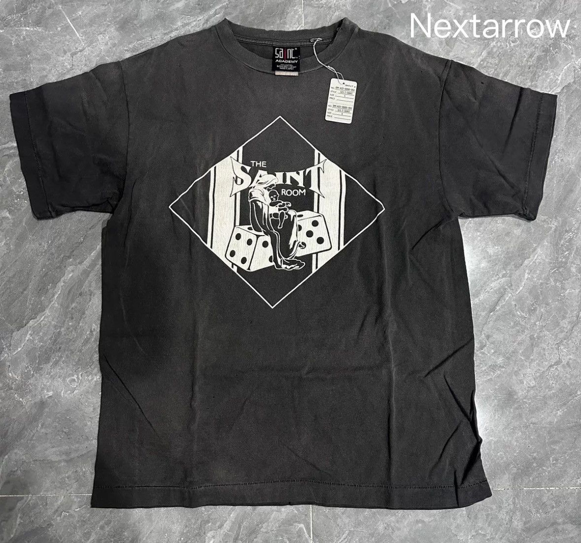 Saint Michael Black Washed Dice Short Sleeve 2412-Nextarrow