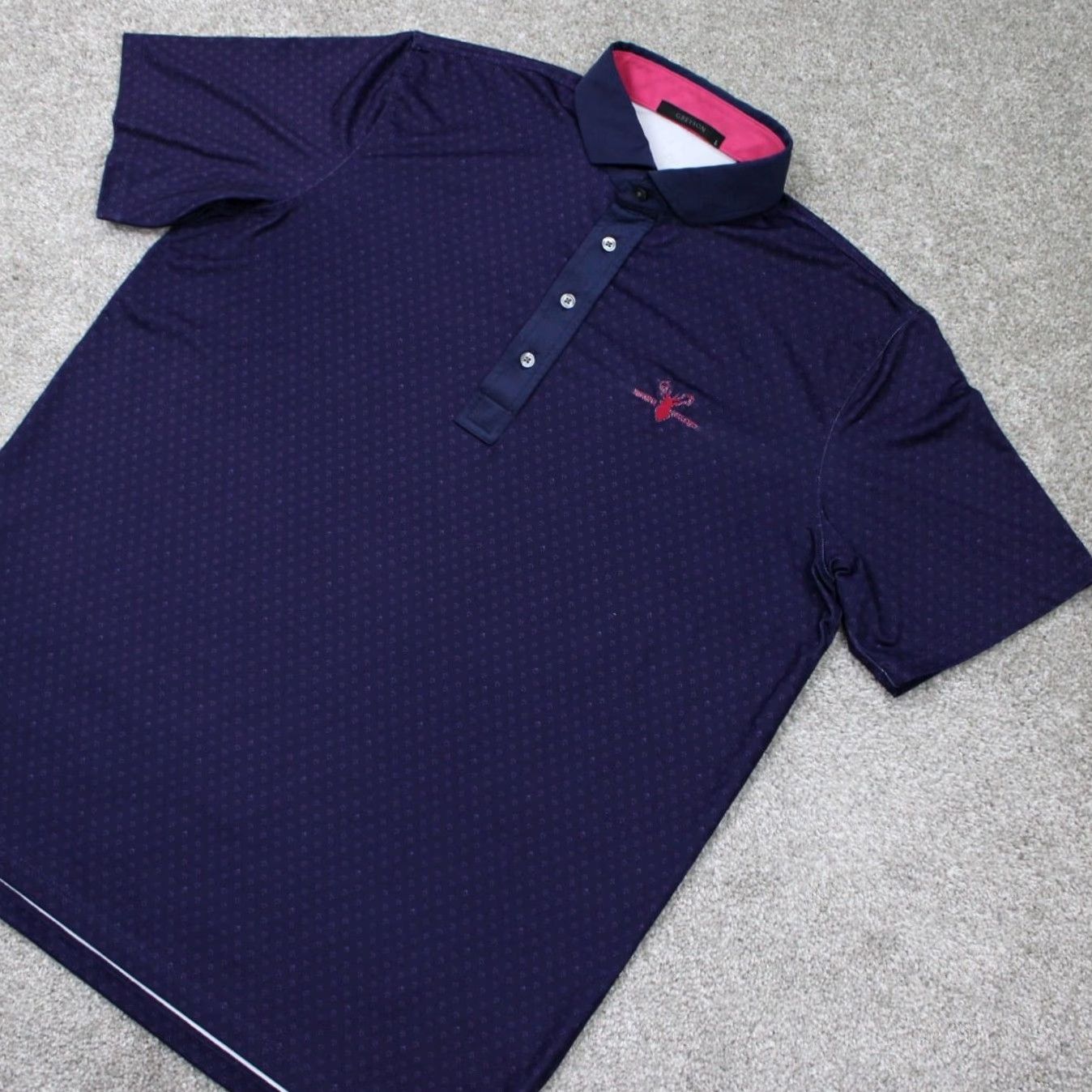 Vintage Greyson Polo Shirt Mens Large Purple Geometric Short Sleeve Pullover Size US L / EU 52-54 / 3 - 3 Thumbnail