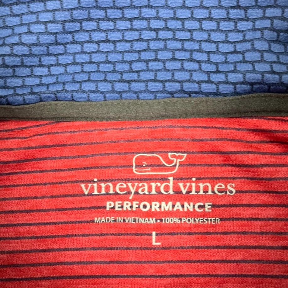 Vineyard Vines Vineyard Vines Performance Pullover Mens L Red 1/4 Quarter Zip Active Golf Jacket Size US L / EU 52-54 / 3 - 4 Thumbnail