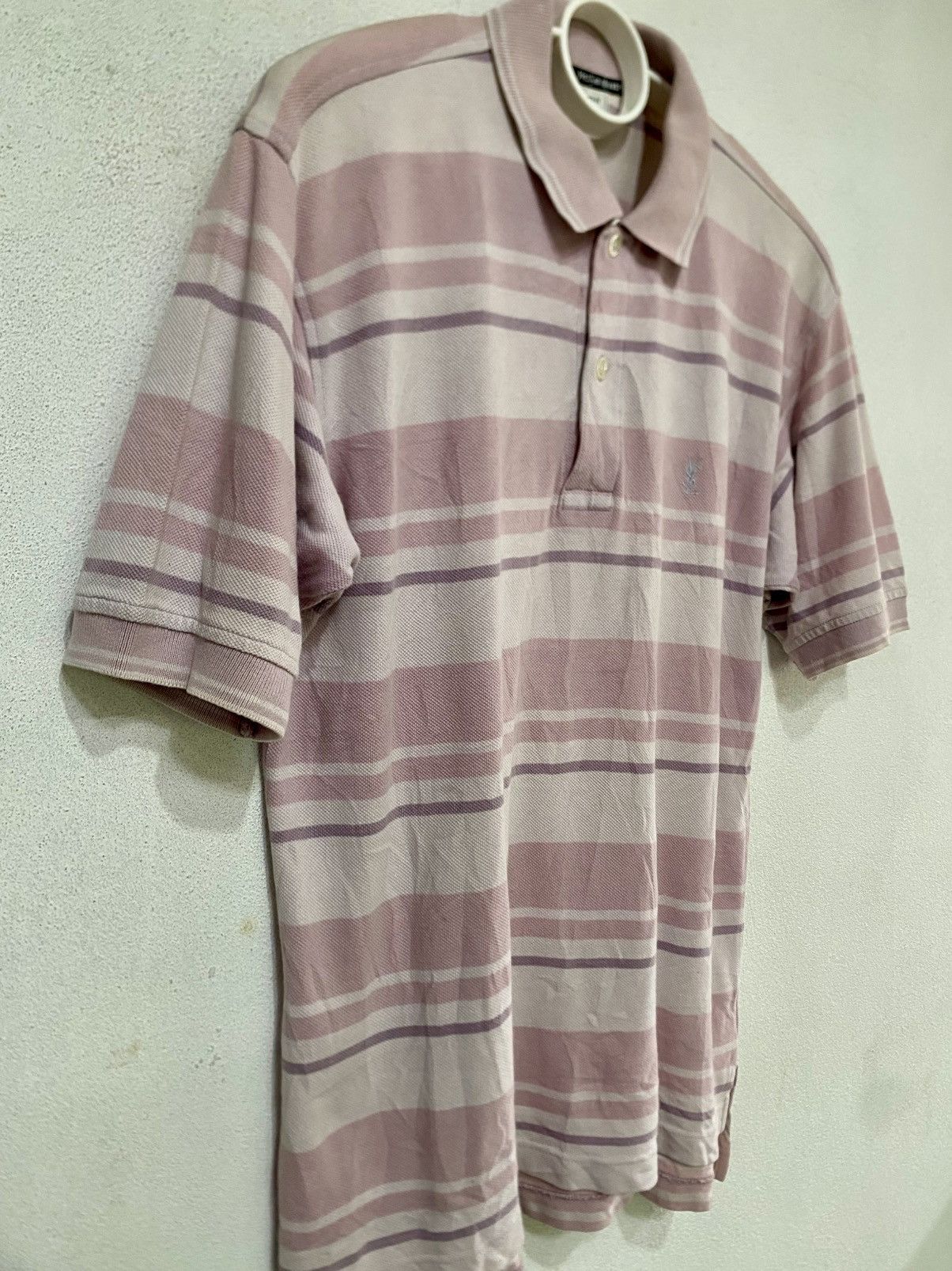 Japanese Brand × Yves Saint Laurent Yves Saint Laurent Striped Collar T Shirt Size US M / EU 48-50 / 2 - 6 Thumbnail