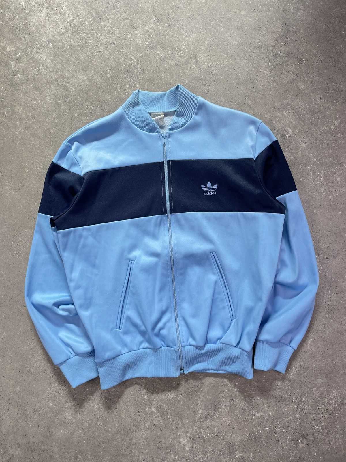 Adidas × Vintage Vintage 70-80s Adidas Track Zip Jacket Sweatshirt Size US M / EU 48-50 / 2 - 1 Thumbnail