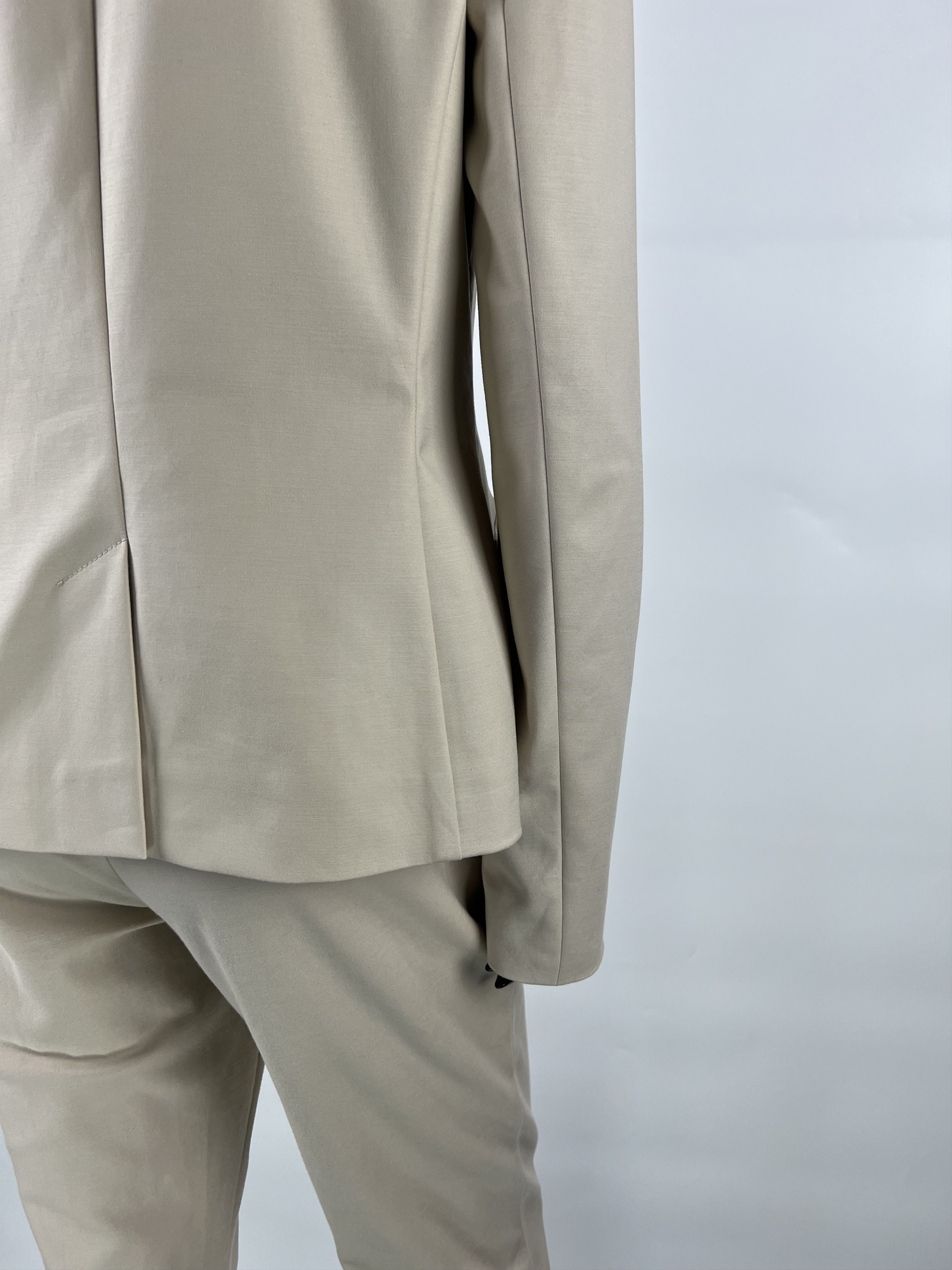 Designer Laurel Women's Beige Cotton Pant Suit Size US8 IT44 GB12 Size M / US 6-8 / IT 42-44 - 5 Thumbnail