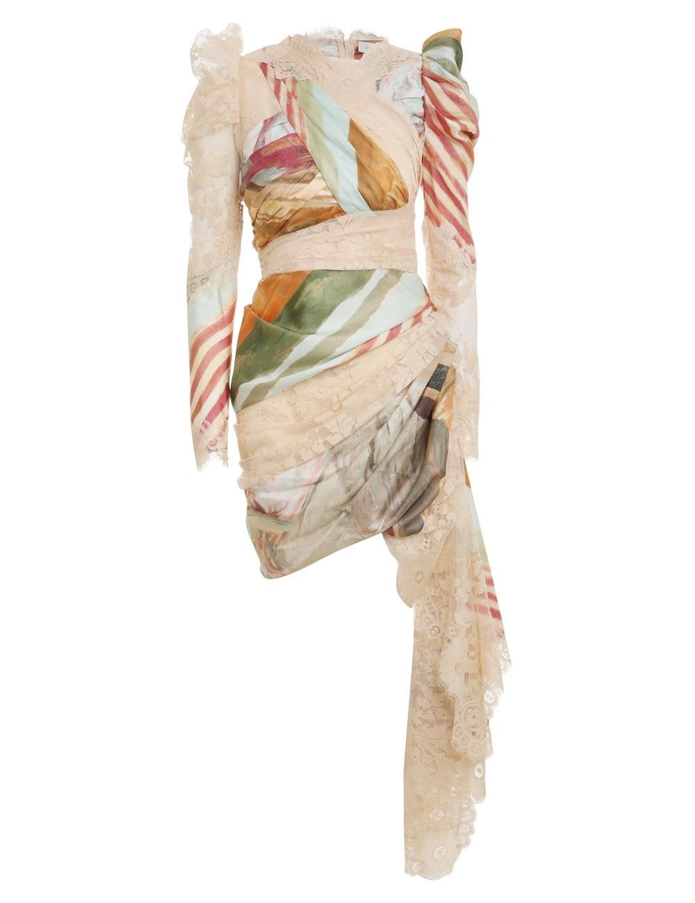 Zimmermann oc11z0225 Luminosity Lace Drape Mini Dress in Multicolor Size XL / US 12-14 / IT 48-50 - 1 Thumbnail