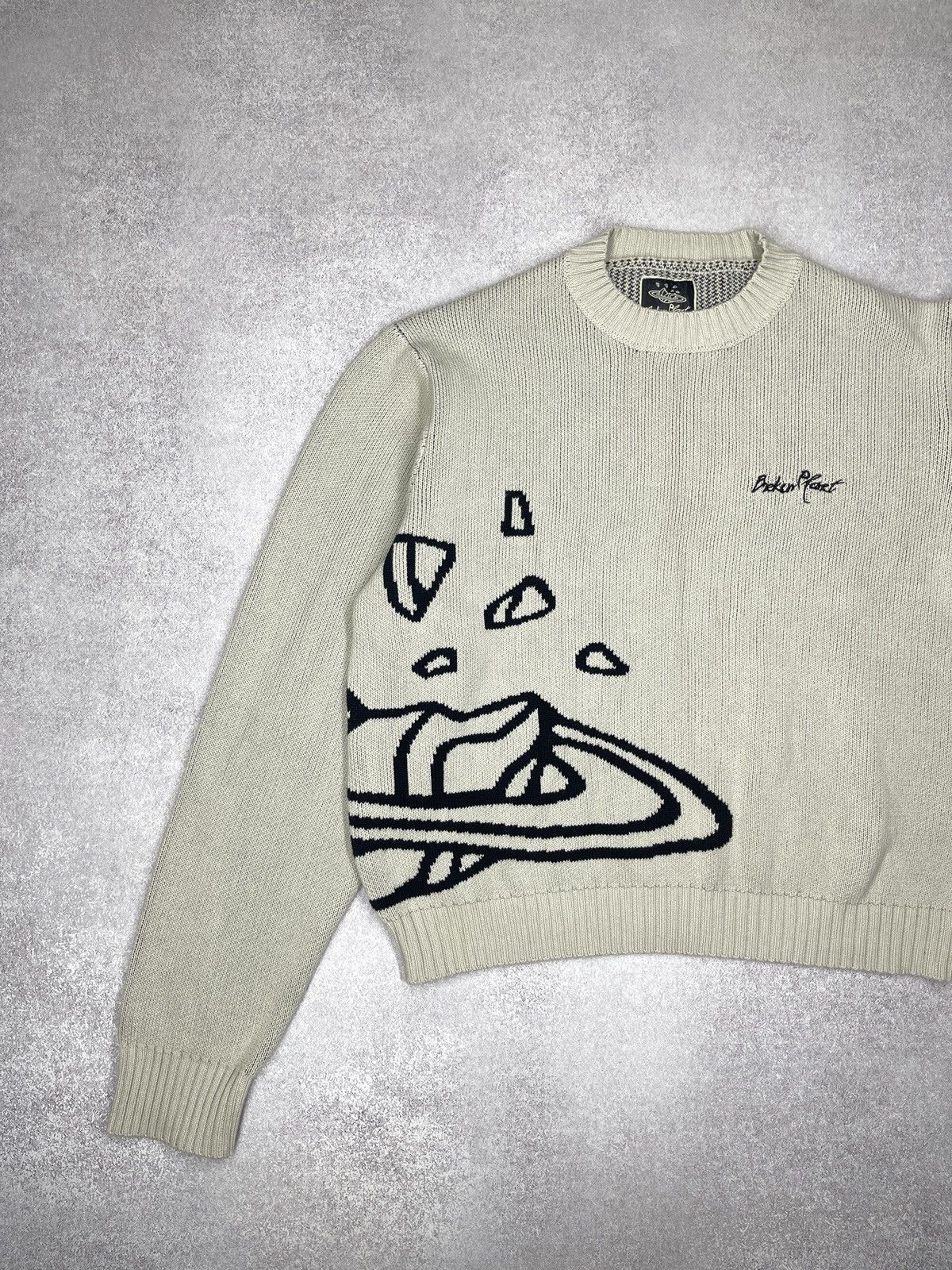 Broken Planet Broken Planet Knit Sweater Beige Organic Cotton Big Logo Size US S / EU 44-46 / 1 - 4 Thumbnail