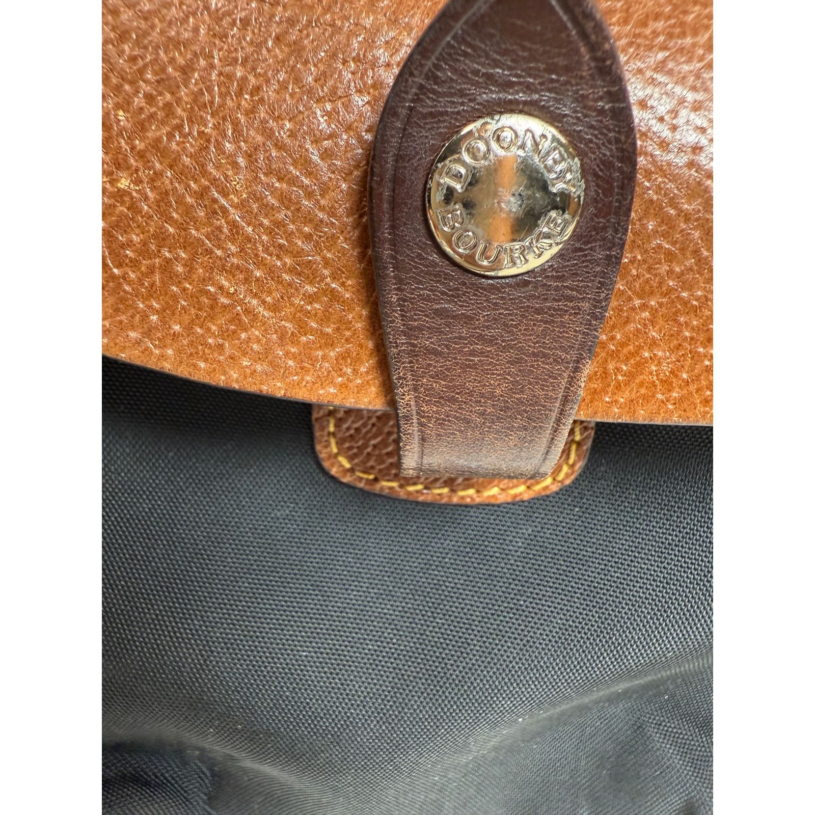 Dooney & Bourke Vintage Dooney Bourke Nylon Leather Saddlebag Messenger Bag Size ONE SIZE - 3 Thumbnail