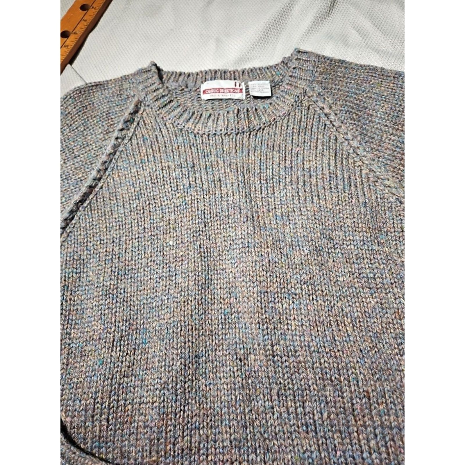 Vintage VTG Classic Directions Sweater Mens XL Gray Wool Blend Ragg Fleck Pullover Knit Crew Neck Size US XL / EU 56 / 4 - 5 Thumbnail