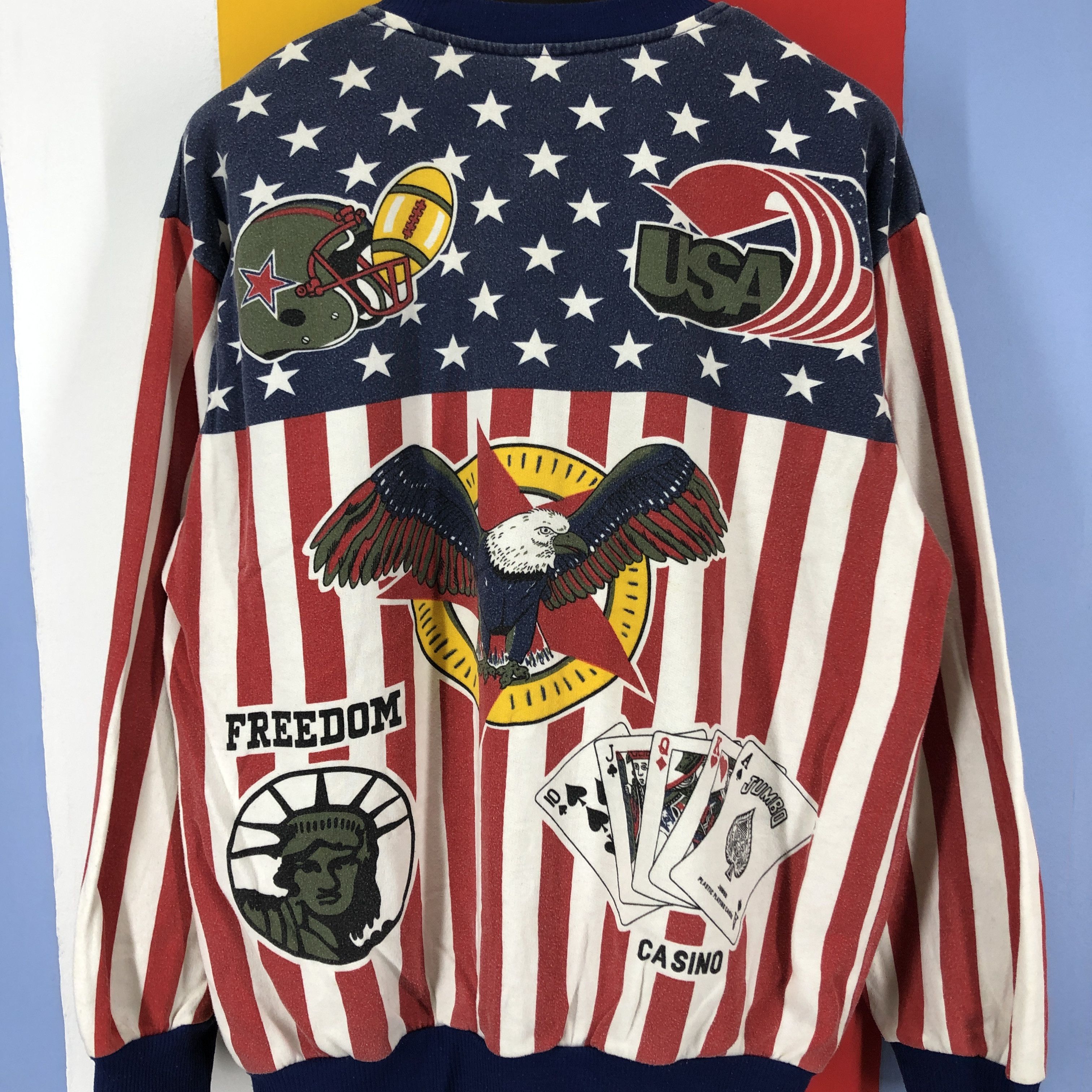 NFL 90s Vintage NFL Freedom USA Casino Sweatshirt #0883/AF Size US L / EU 52-54 / 3 - 10 Thumbnail