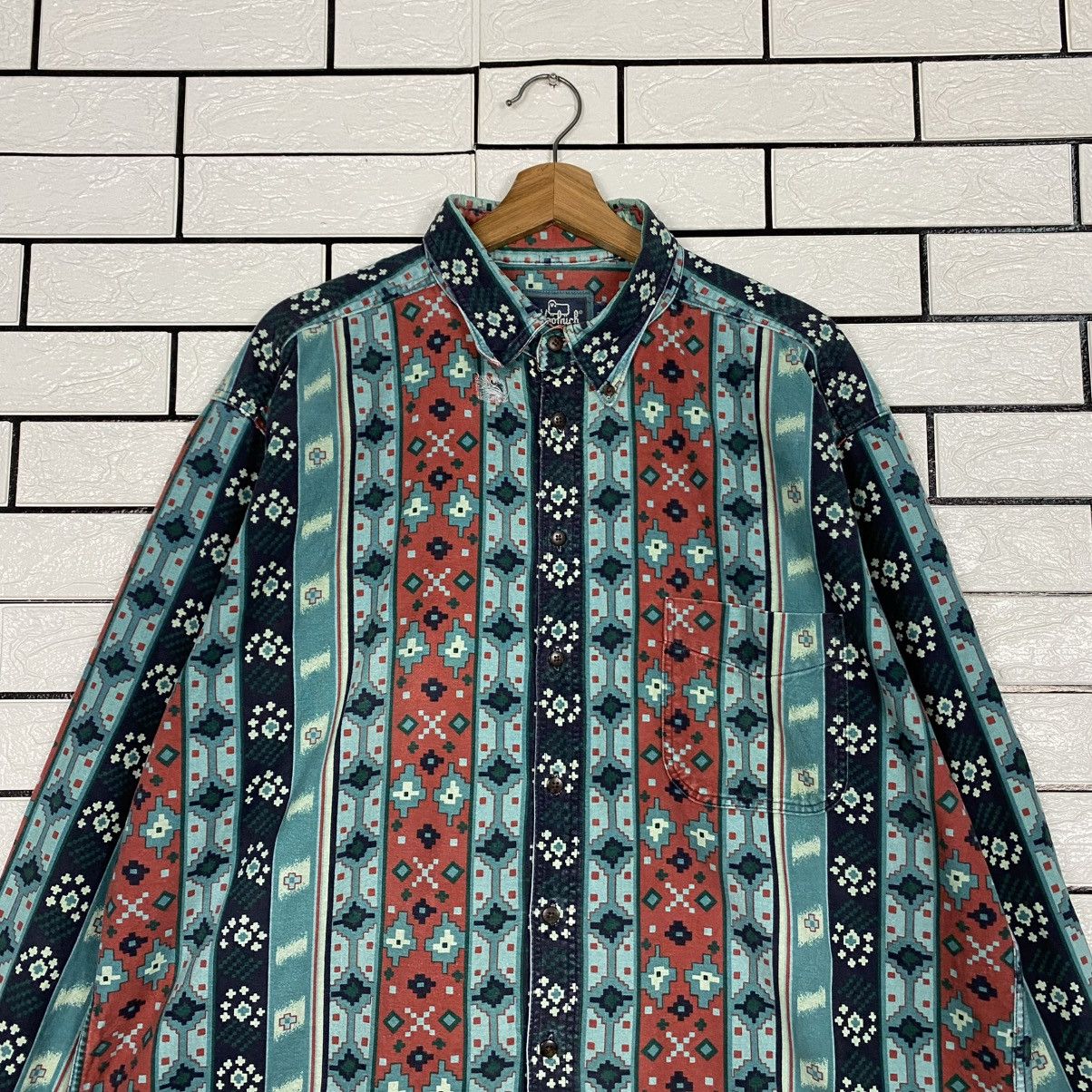Woolrich Woolen Mills 🔥VINTAGE SHIRT JACKET BUTTON NAVAJO AZTEC WOOLRICH USA Size US XL / EU 56 / 4 - 3 Thumbnail