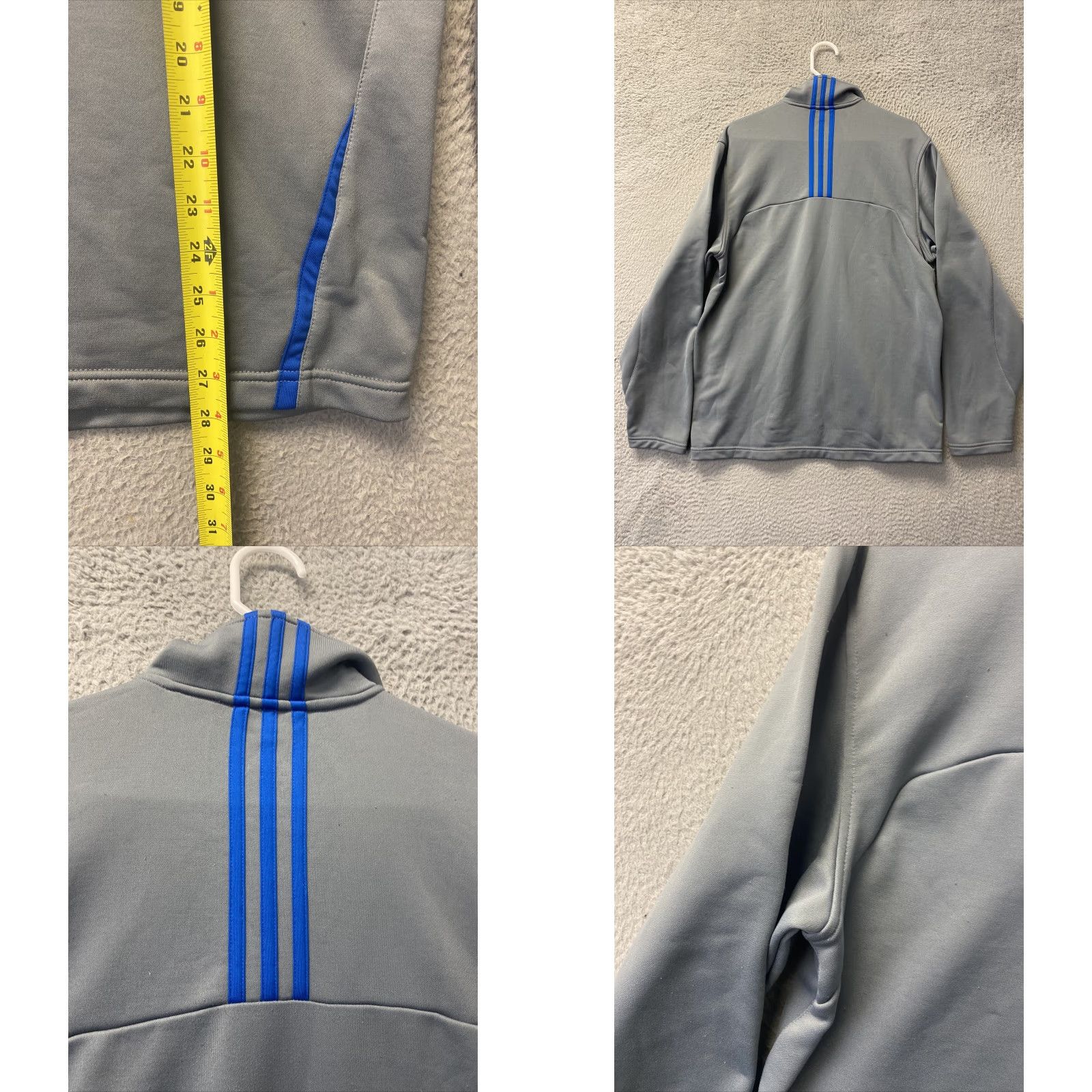 Adidas VINTAGE? Actually not vintage; adidas Therma-Fit Pullover Sweatshirt M Men 1/4 Zip Mock Neck Gray Blue Size US M / EU 48-50 / 2 - 8 Thumbnail