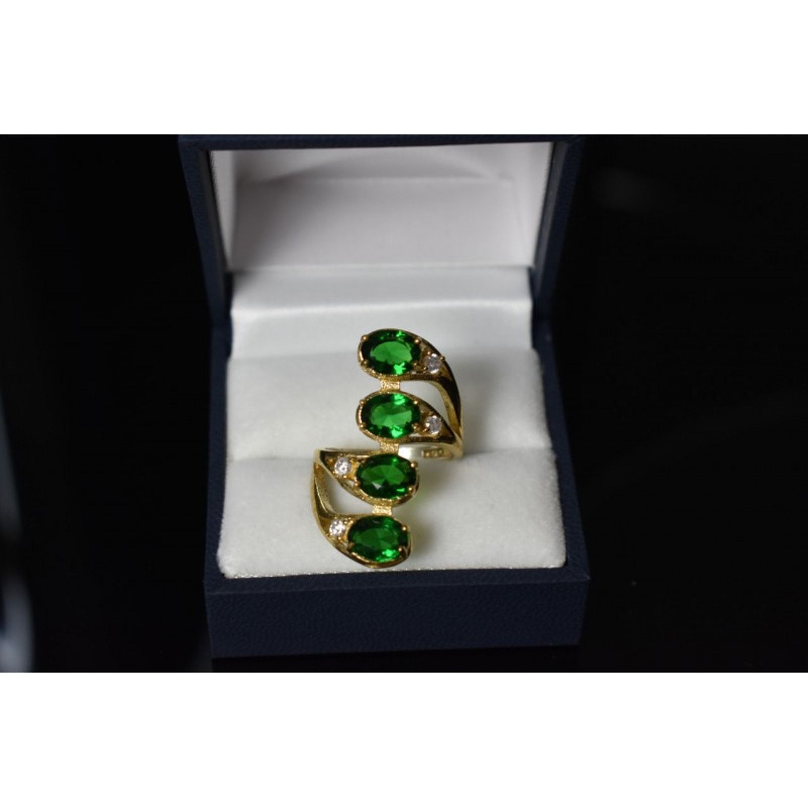 Jewelry 925 STERLING SILVER GOLD PLATED ALPANITE & CZ RING SIZE 7 Size ONE SIZE - 5 Thumbnail