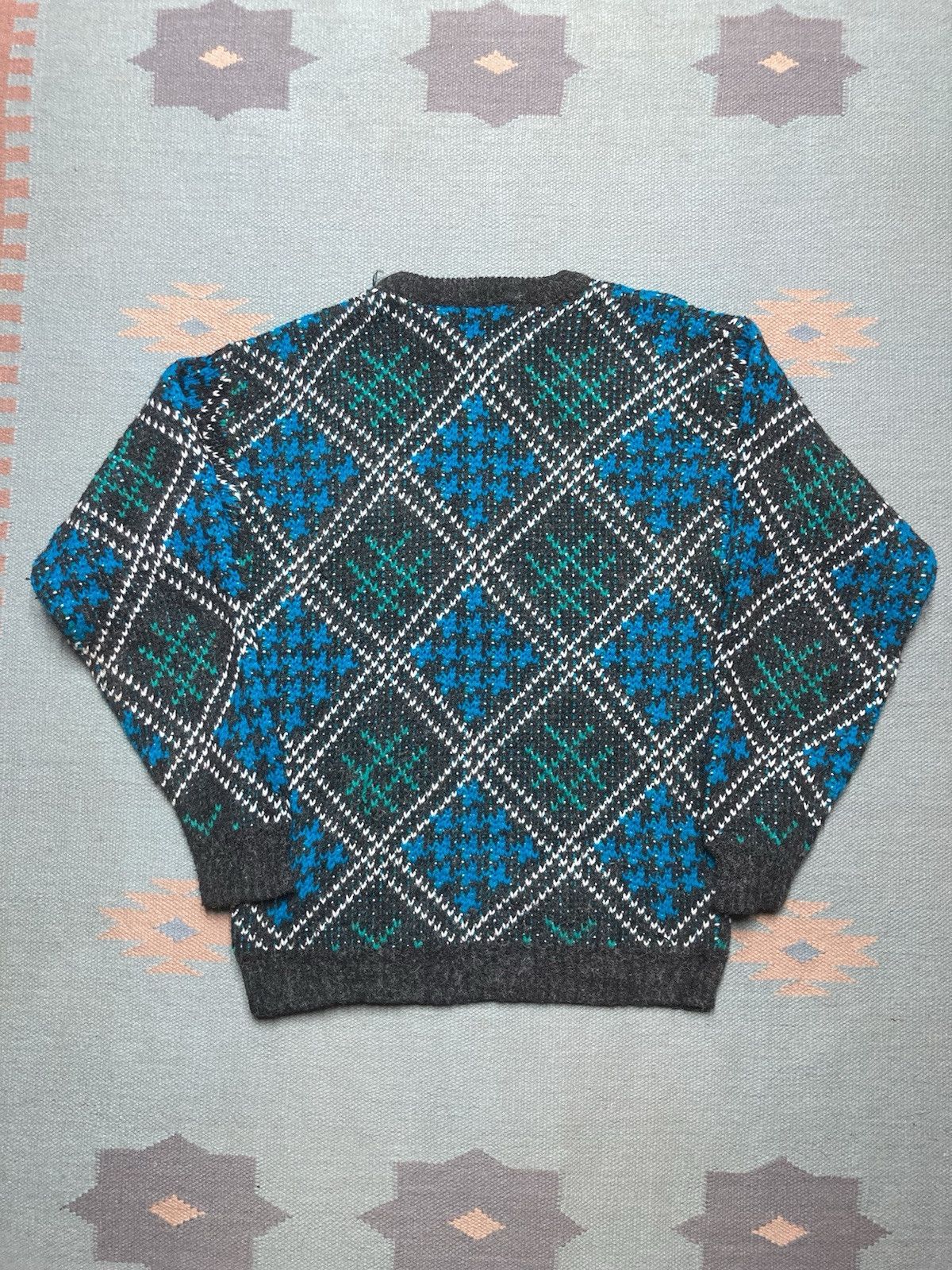 Vintage Vtg acrylic knit sweater crewneck geometric abstract small Size US S / EU 44-46 / 1 - 5 Thumbnail