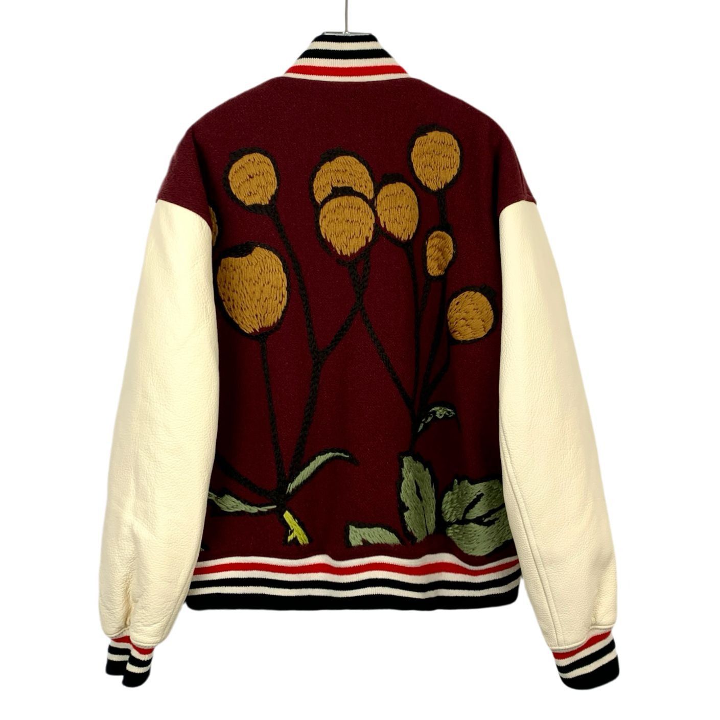 Loewe Loewe Maroon & Cream Varsity Jacket With Floral Embroidery W Size US L / EU 52-54 / 3 - 2 Thumbnail