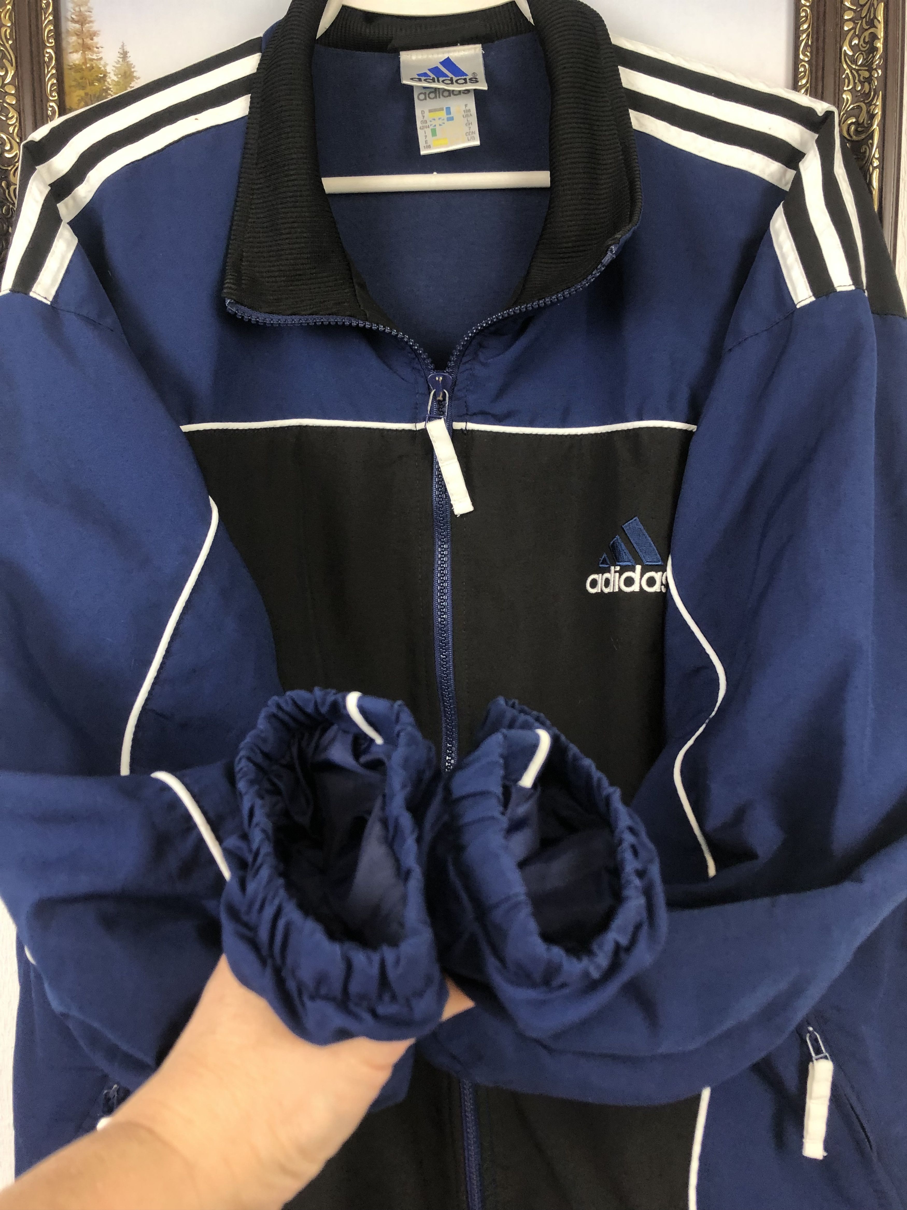 Adidas × Vintage Vintage Adidas Sweatshirt Big Logo Jacket Rare Hype Size US L / EU 52-54 / 3 - 11 Thumbnail