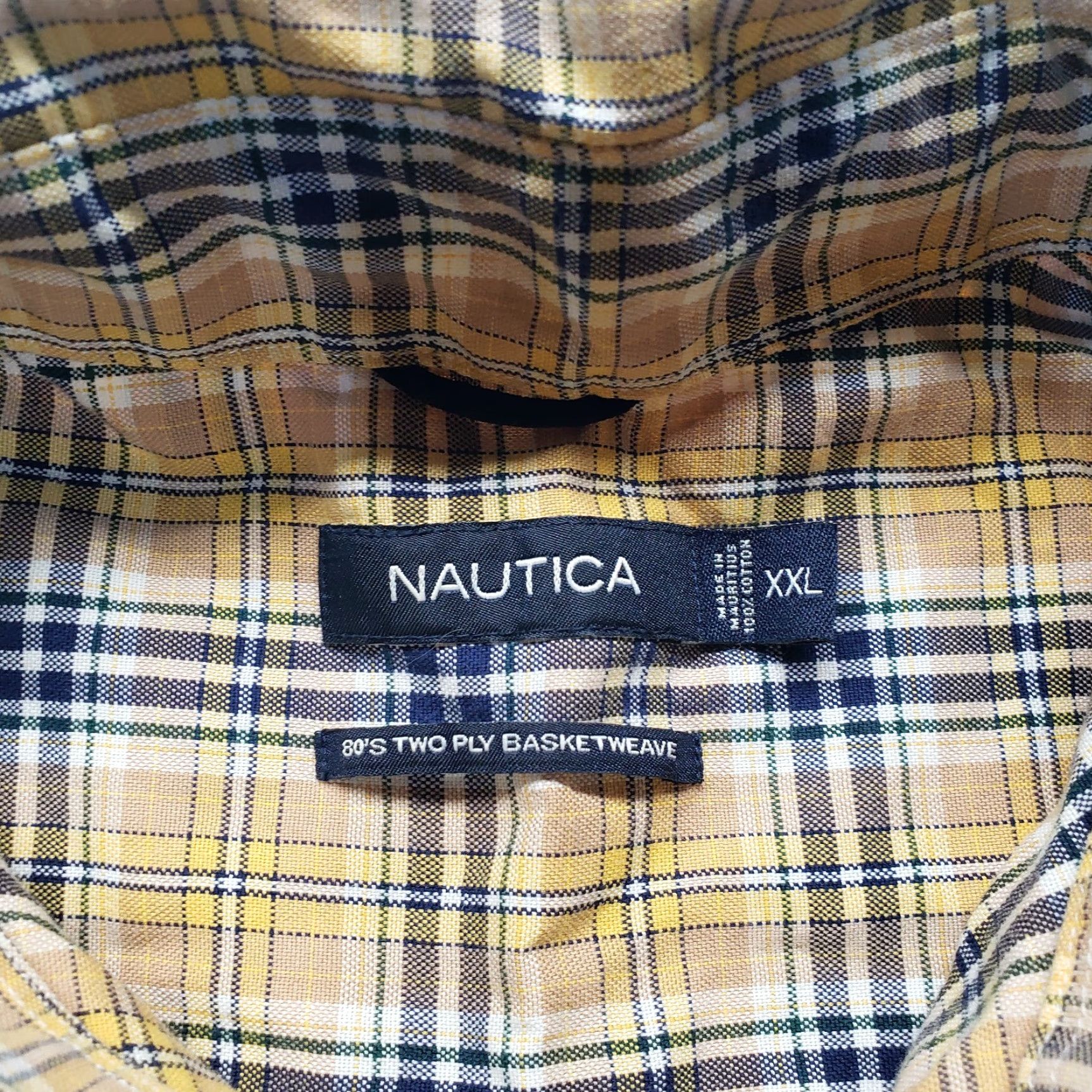 Nautica Nautica Shirt Button-Up Long Sleeve Plaid Yellow 2XL Men’s Cotton Casual Shirt 2XL Mens Color Yellow Size US XXL / EU 58 / 5 - 3 Thumbnail