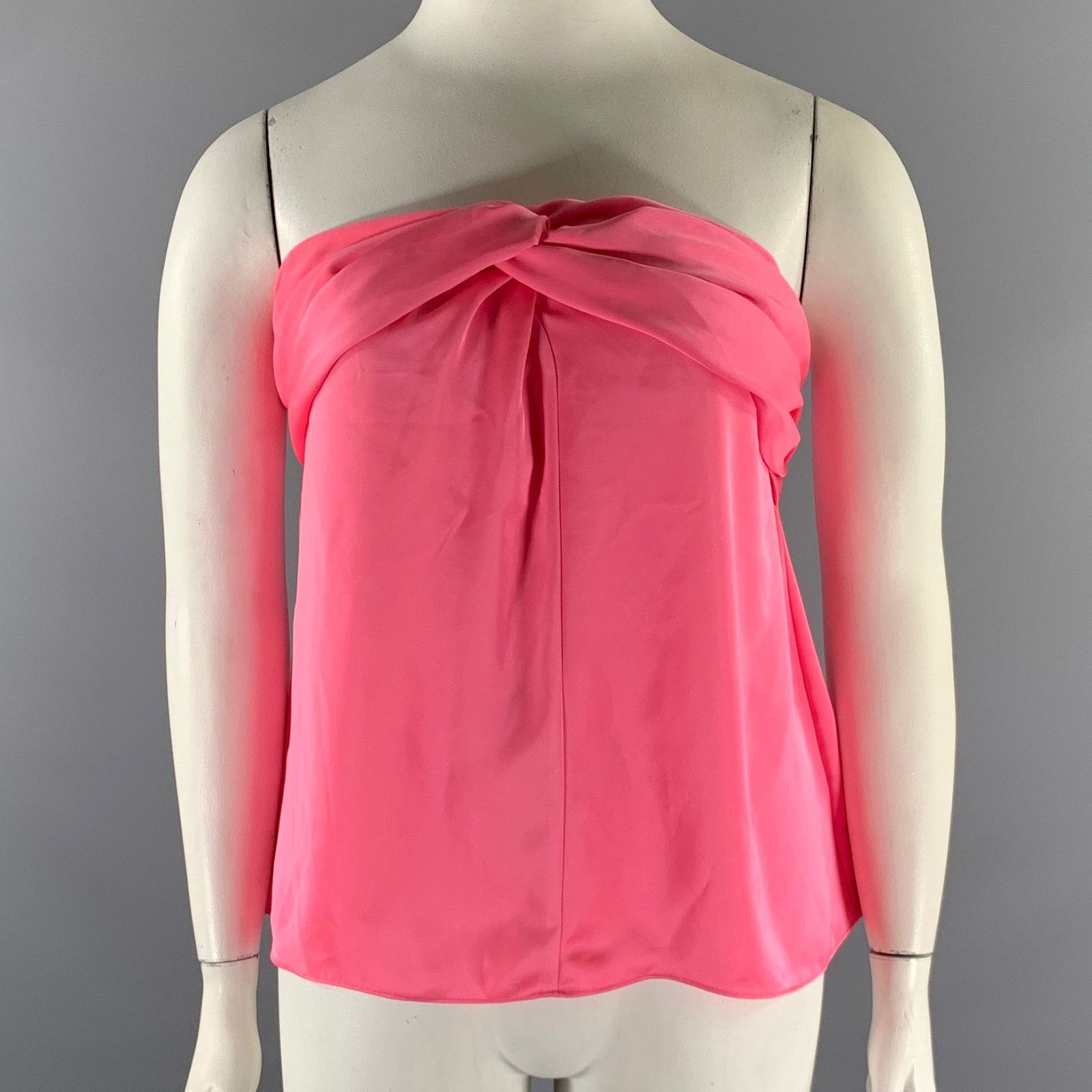 Ramy Brook RAMY BROOK Size L Pink Neon Polyester Tube top Casual Top Size L / US 10 / IT 46 - 1 Thumbnail