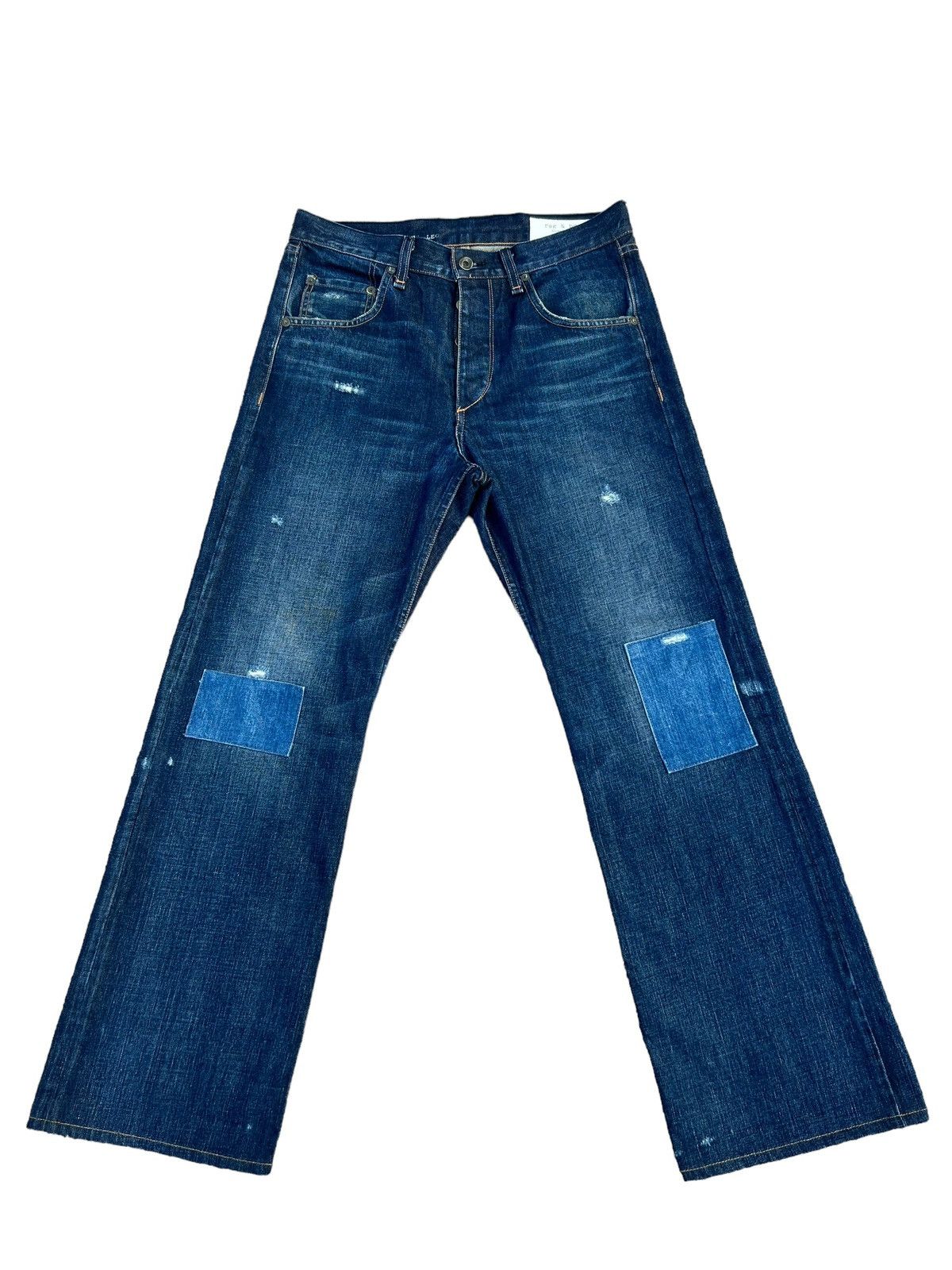 Rag & Bone Vintage Rag & Bone Distressed Patch Denim Flare Jeans Size US 30 / EU 46 - 1 Thumbnail