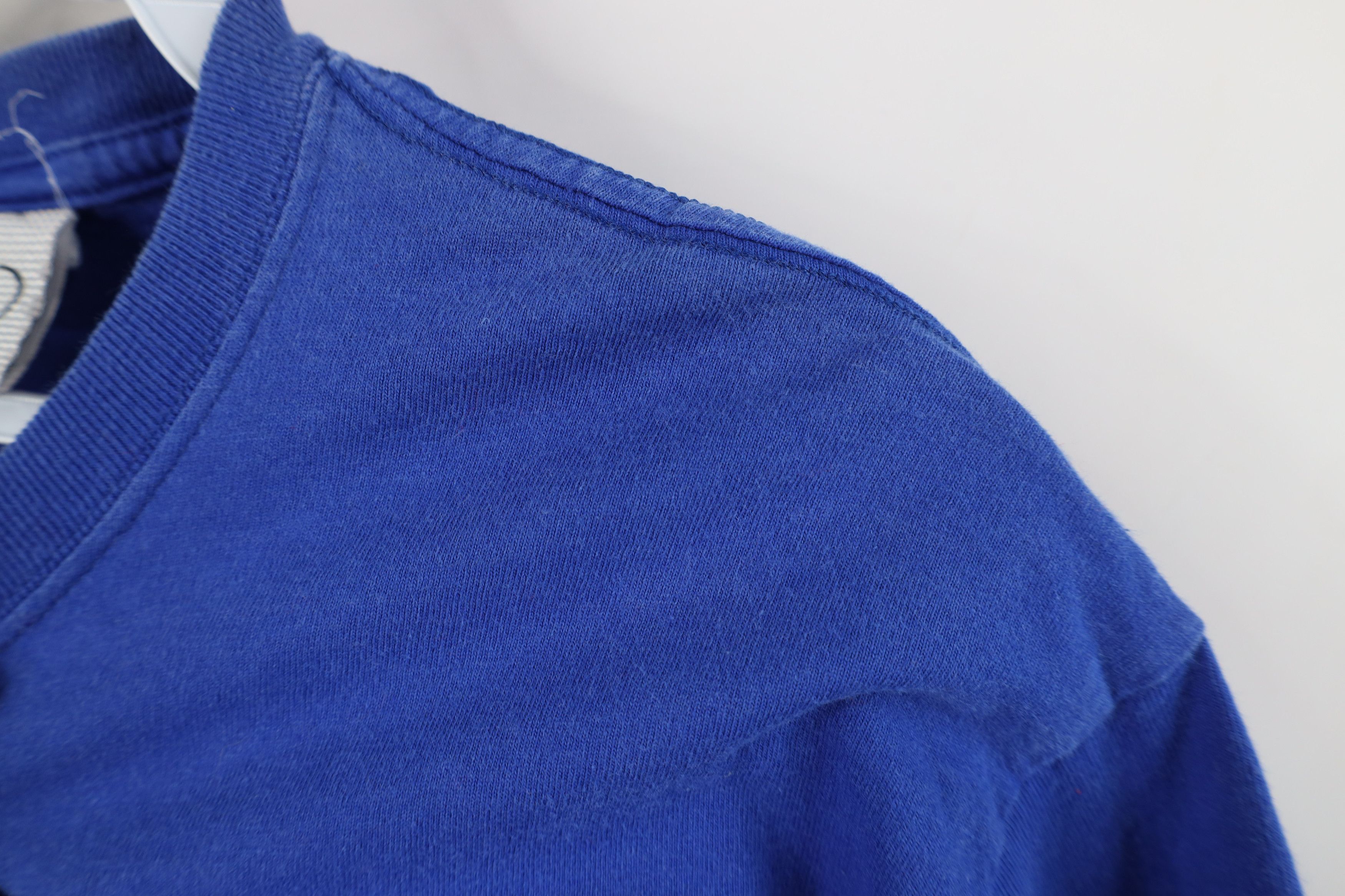 Vintage Vintage 90s Streetwear Blank Heavyweight Cotton T-Shirt Blue Size US M / EU 48-50 / 2 - 5 Thumbnail