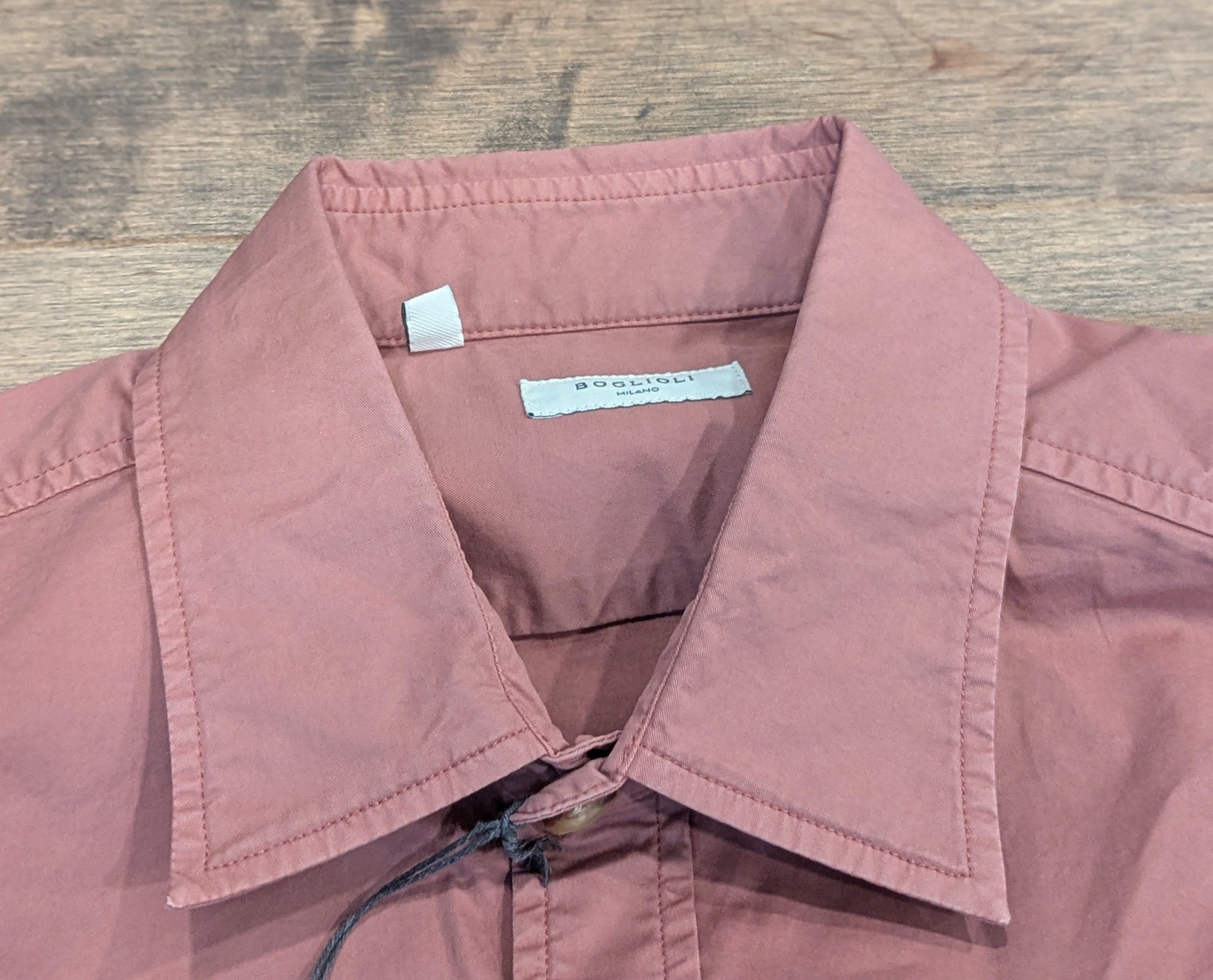 Boglioli BOGLIOLI Stretch Cotton LS Button Front Overshirt Pink 2XL Size US XXL / EU 58 / 5 - 2 Thumbnail