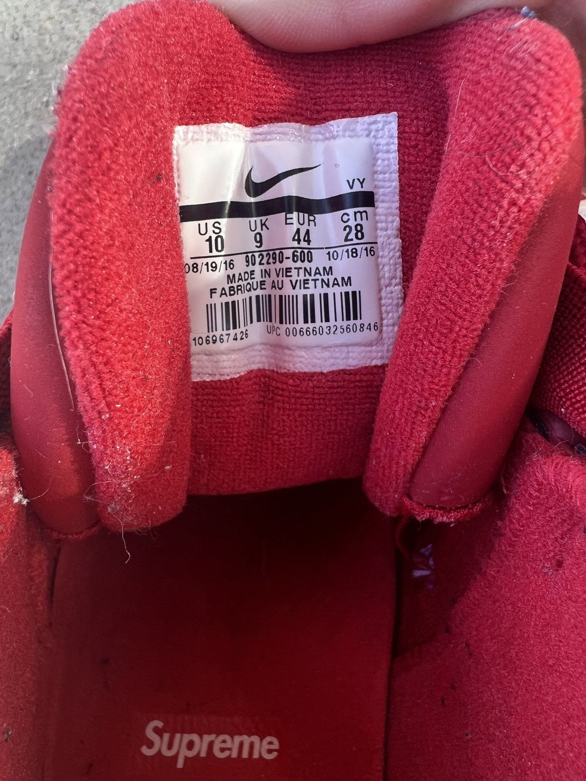 Nike × Supreme Supreme x Nike Sneakers Uptempo Size US 10 / EU 43 - 8 Thumbnail