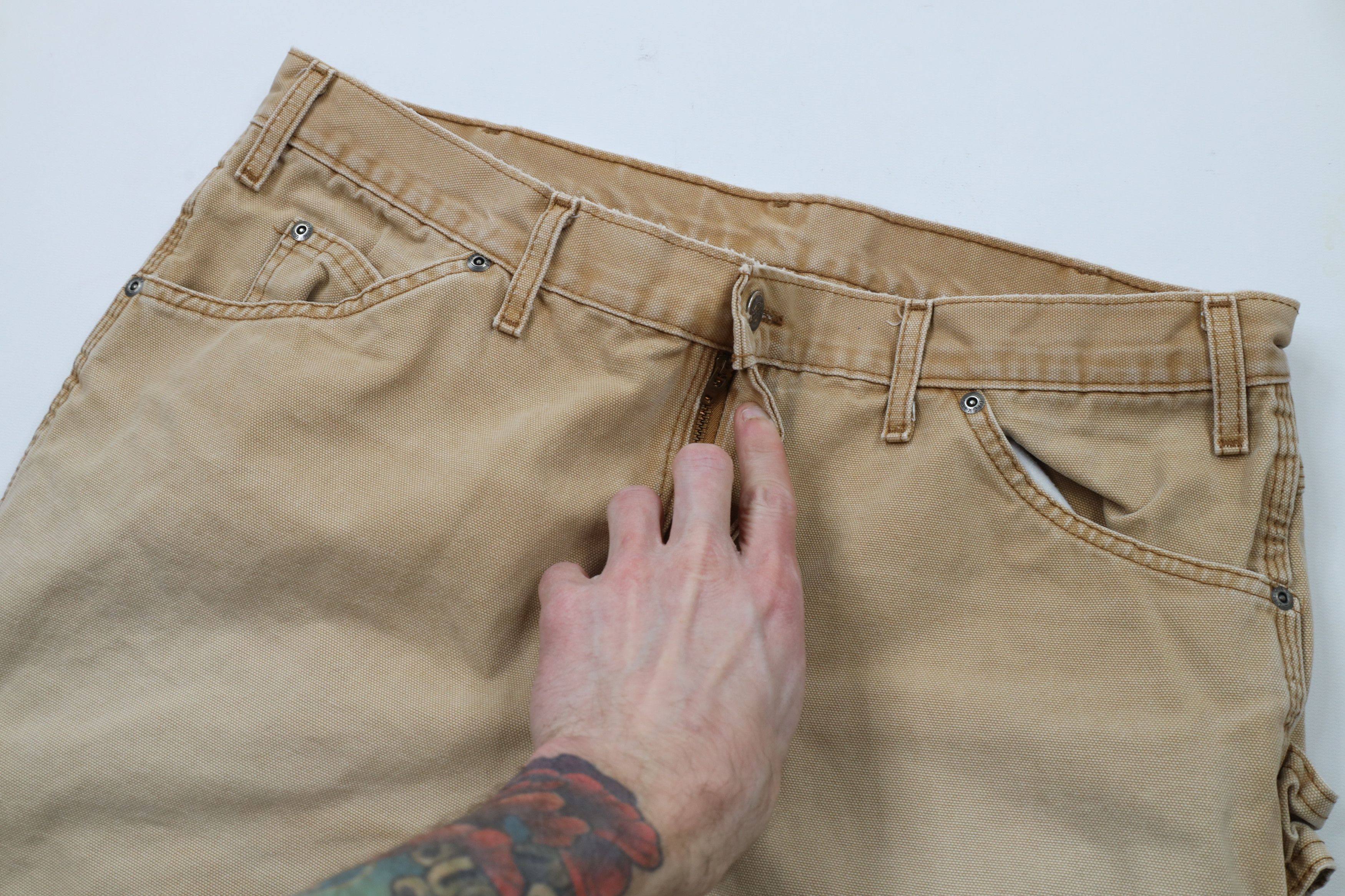 Dickies × Vintage Vintage Dickies Canvas Wide Leg Dungaree Work Pants Brown Size US 34 / EU 50 - 6 Thumbnail