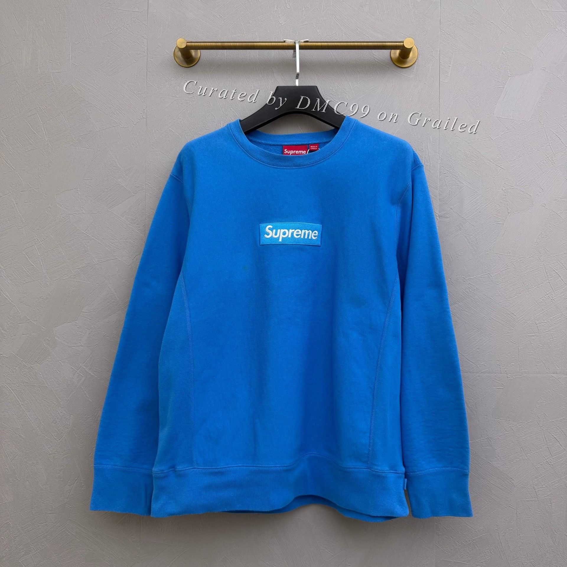 Supreme Supreme Box Logo Blue Crewneck Size US L / EU 52-54 / 3 - 1 Thumbnail