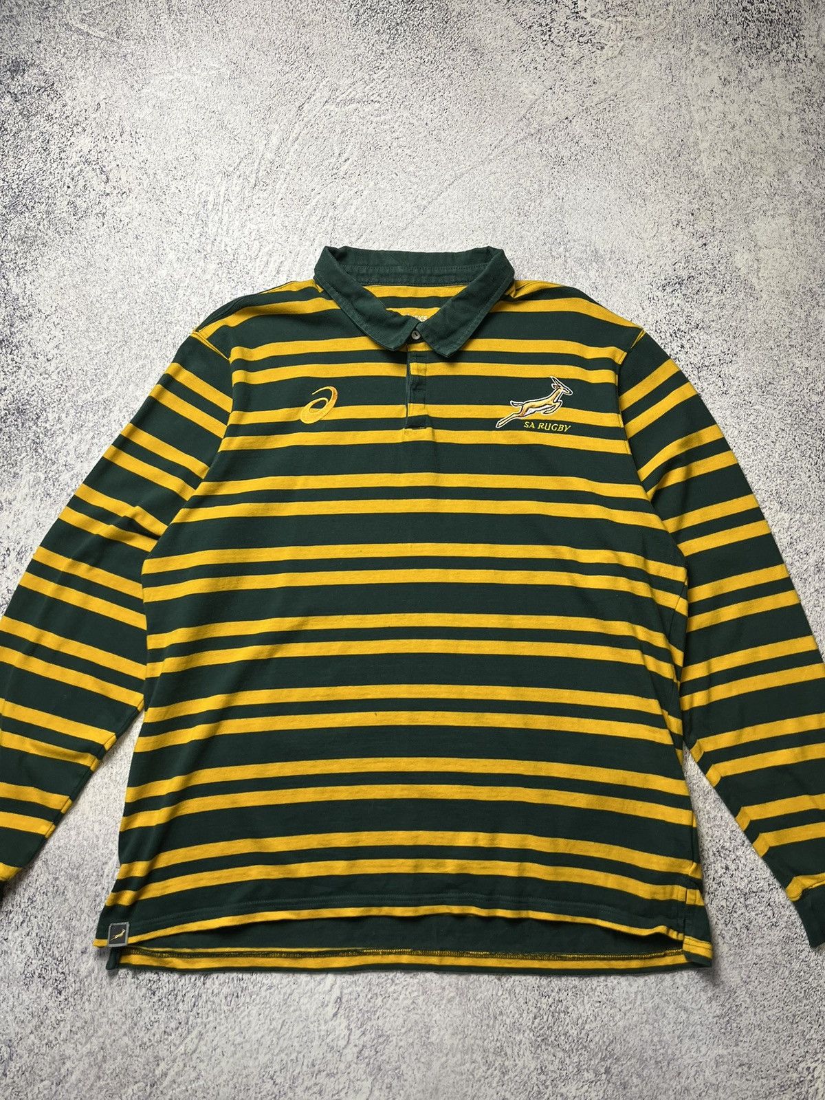 Asics South Africa Rugby Asics Jersey Cotton Long Sleeve Shirt Size US XXL / EU 58 / 5 - 3 Thumbnail