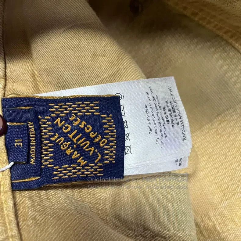 Louis Vuitton Louis Vuitton Beige Solid Logo Patch Button Mid Rise Strai Size US 31 - 3 Thumbnail