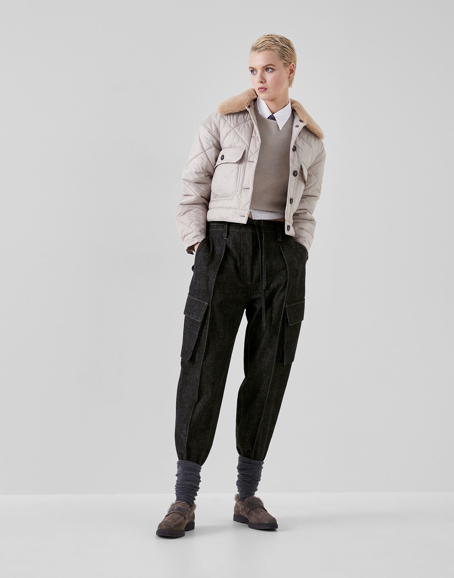 Brunello Cucinelli o1y0725 Denim Cargo Pant in Black Size 25" / US 0 / IT 36 - 4 Thumbnail