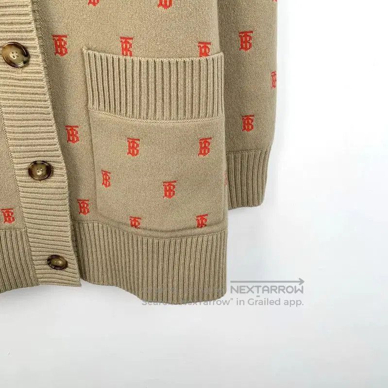Burberry Burberry Wool Cardigan in Brown with Logo. Size L / US 10 / IT 46 - 4 Thumbnail