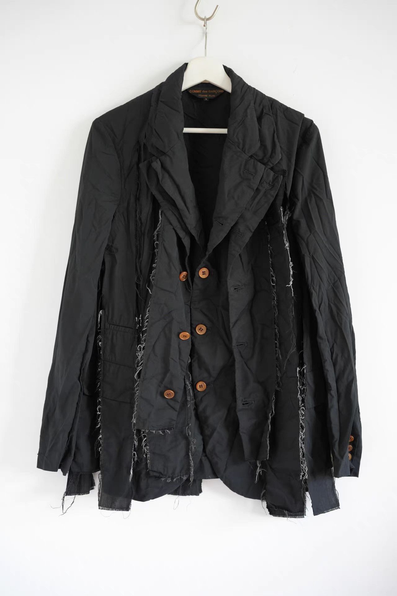 Comme des Garcons Black Frayed Detail Light Jacket Size US M / EU 48-50 / 2 - 1 Thumbnail