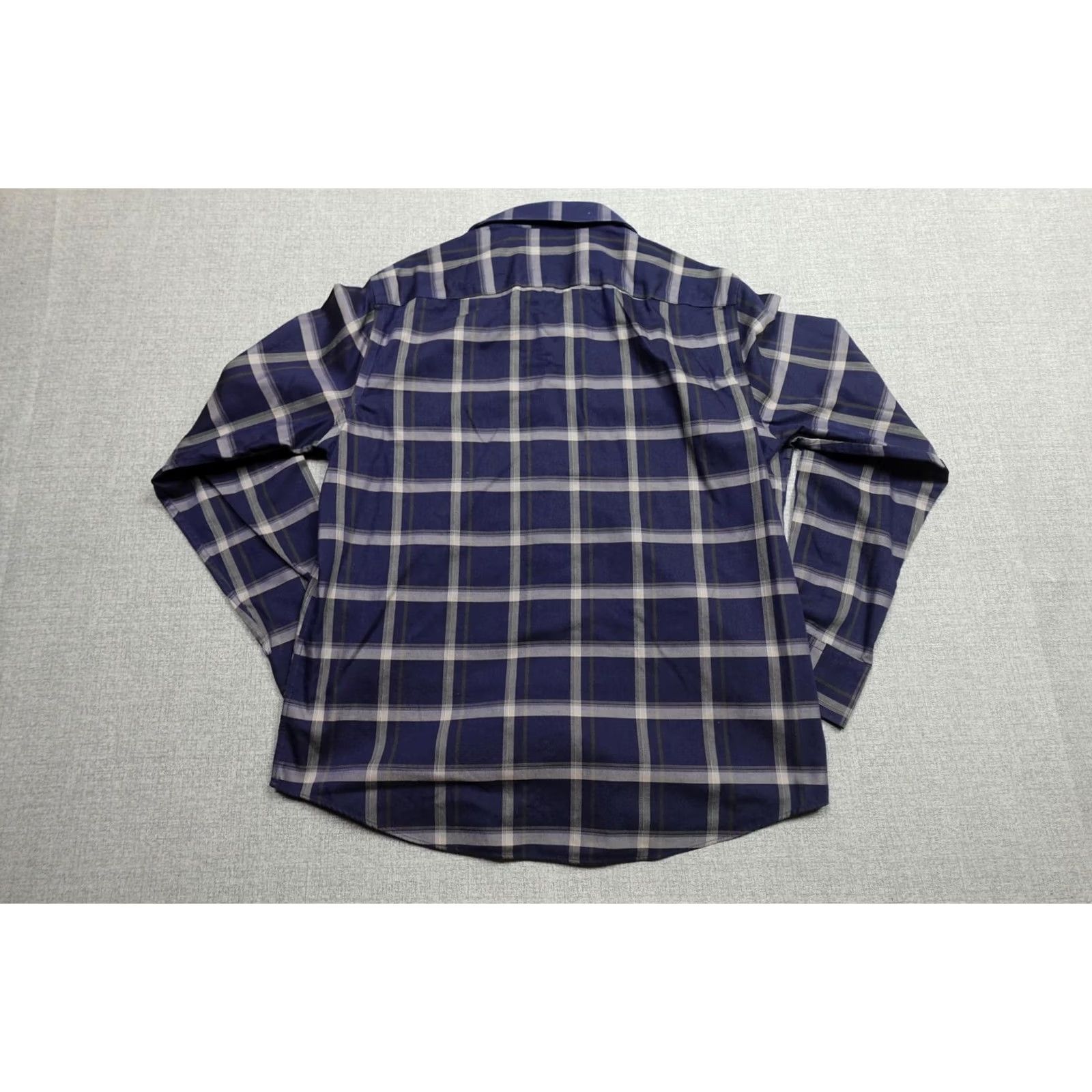 UNTUCKit UNTUCKit Dress Shirt Mens Large Blue Plaid Long Sleeve Button Up Wrinkle Free Size 42R - 4 Thumbnail