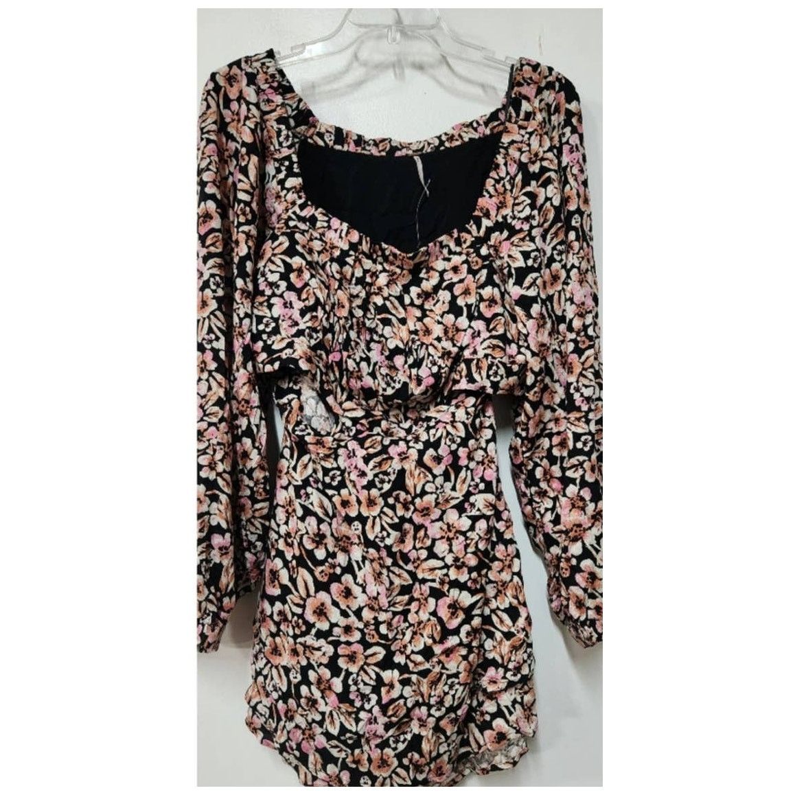 Free People New Free People Jael Printed Mini Dress $128 MEDIUM Black Size M / US 6-8 / IT 42-44 - 6 Thumbnail